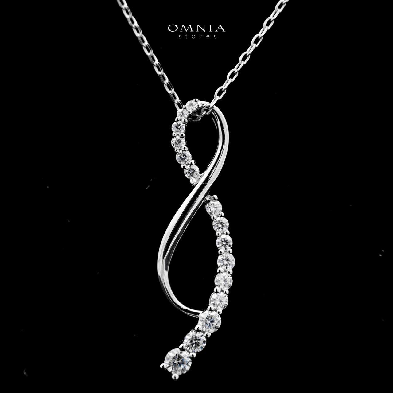 Omnia Tajreed Pendant Necklace 925 Silver in High Quality White Moissanite Stones - OMNIASTORES UAE