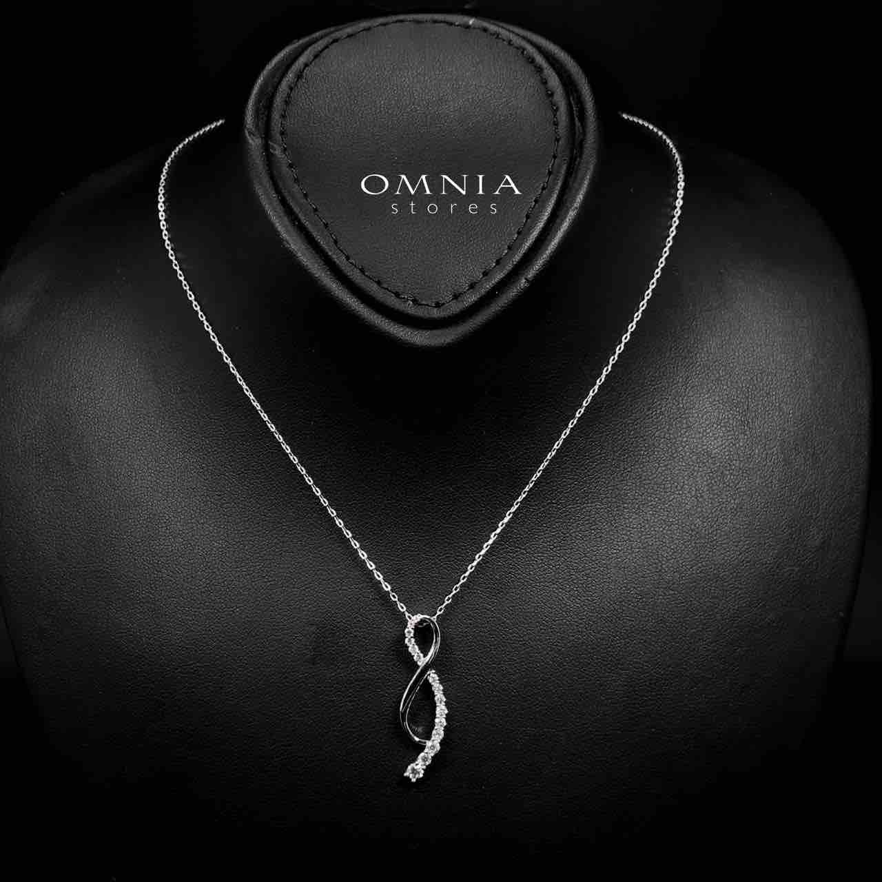 Omnia Tajreed Pendant Necklace 925 Silver in High Quality White Moissanite Stones - OMNIASTORES UAE