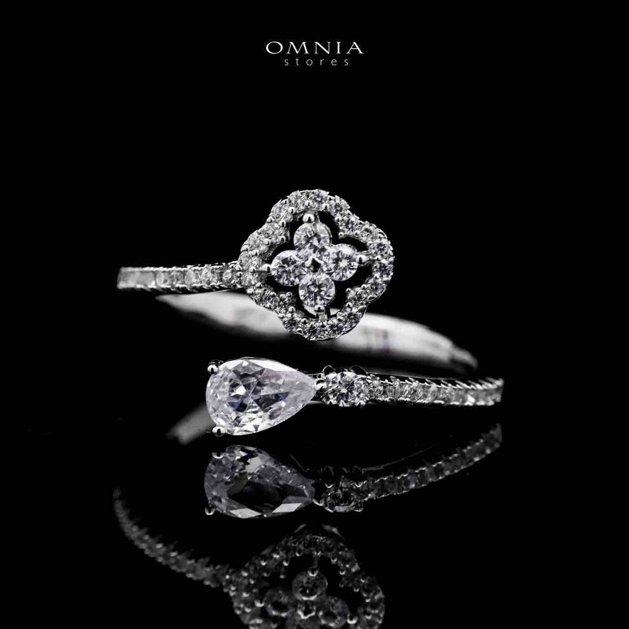 Omnia Miraal Bridal White Full Set in High Quality Zircon Stone Rhodium Plated - OMNIASTORES UAE