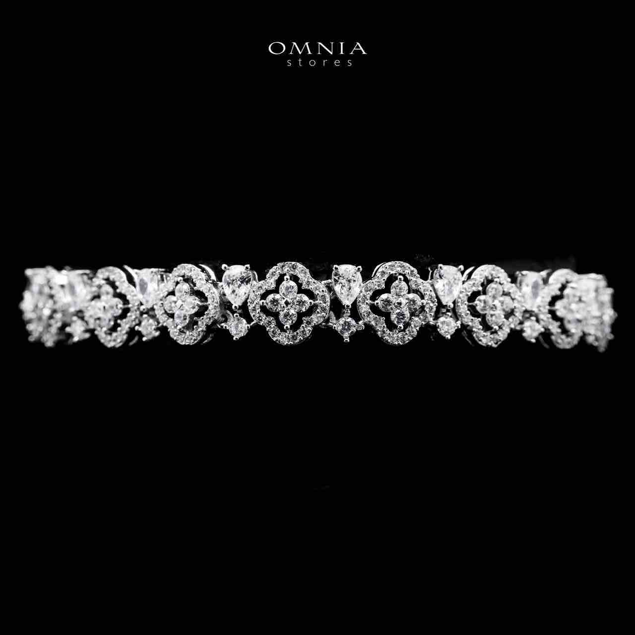 Omnia Miraal Bridal White Full Set in High Quality Zircon Stone Rhodium Plated - OMNIASTORES UAE