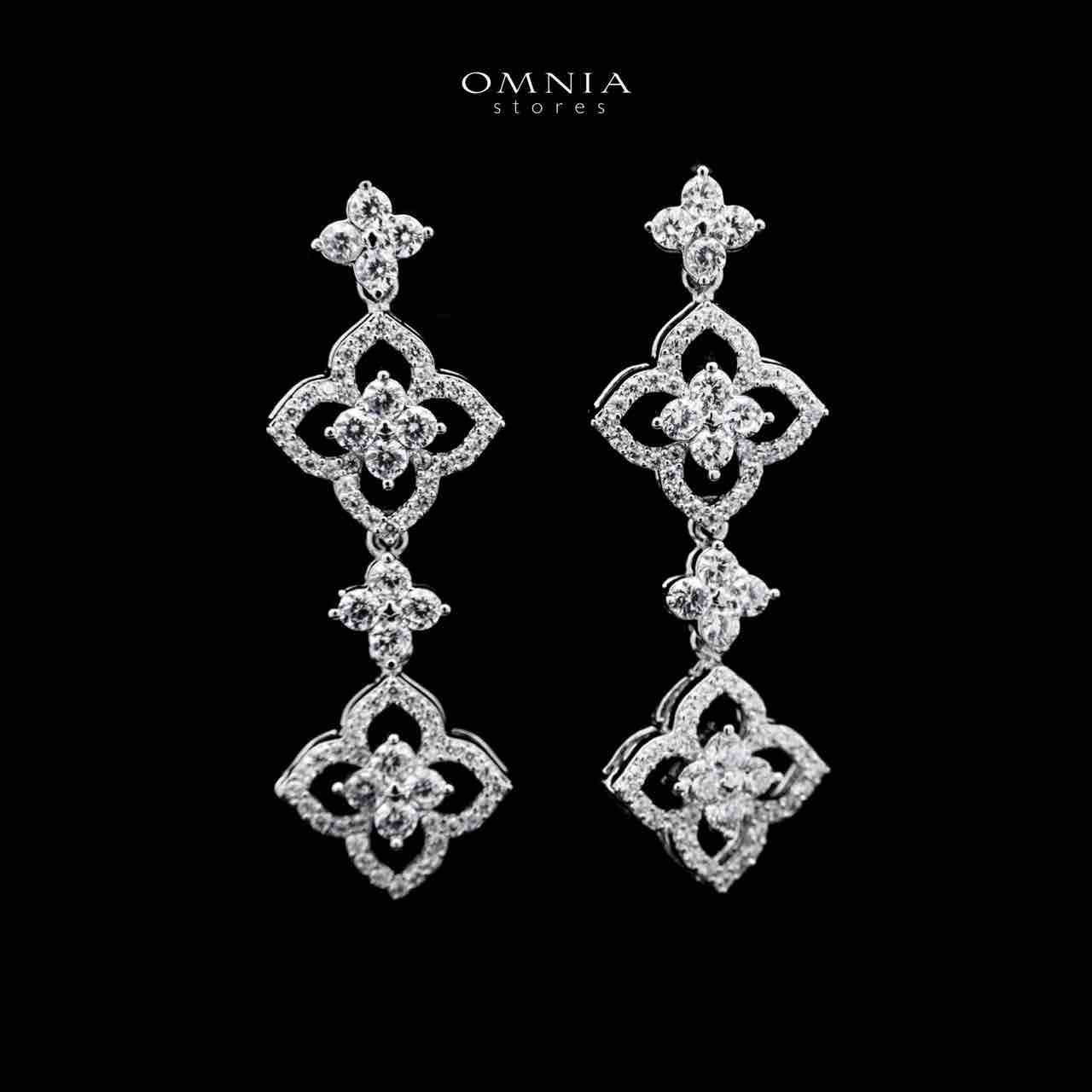 Omnia Daniah White Bridal Full Set in High Quality Zircon Stone in Rhodium Plated - OMNIASTORES UAE