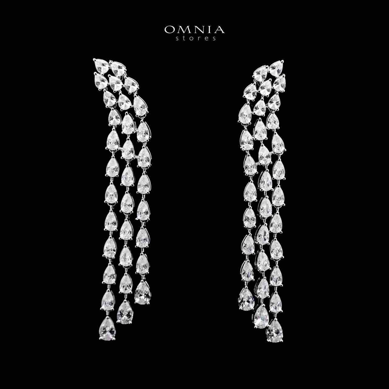 Omnia Michelle White Bridal Full Set Accessories in High Quality Zircon Stone in Rhodium Plated - OMNIASTORES UAE