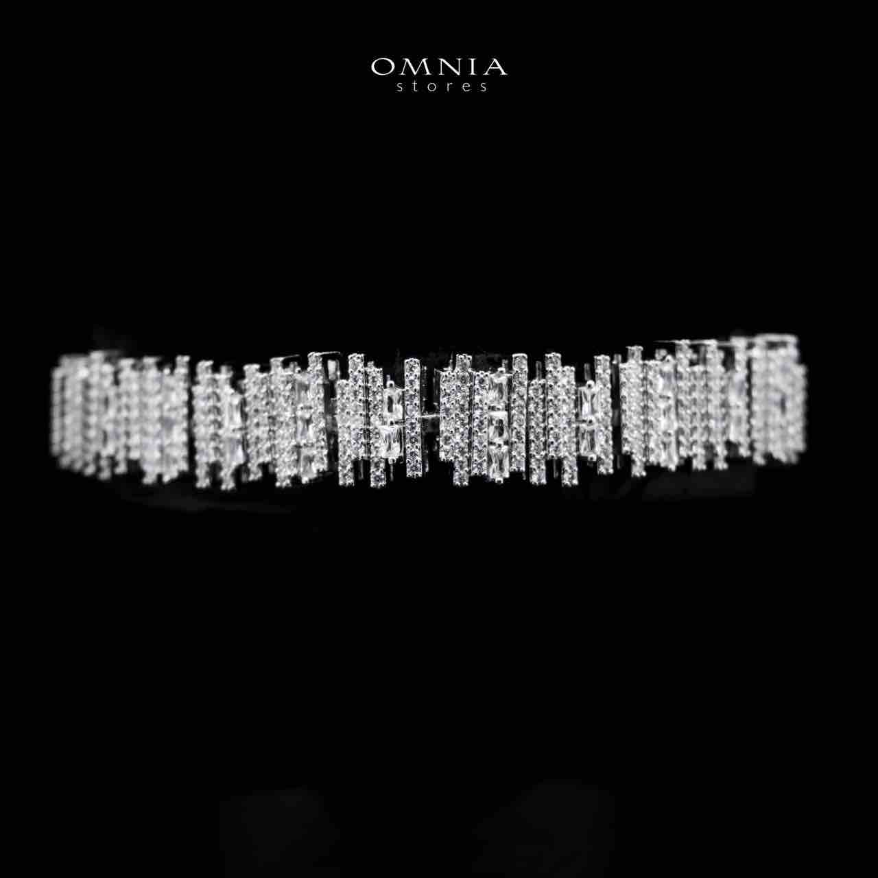 Omnia Eshaal White Bridal Full Set in High Quality Zircon Stone in Rhodium Plated - OMNIASTORES UAE