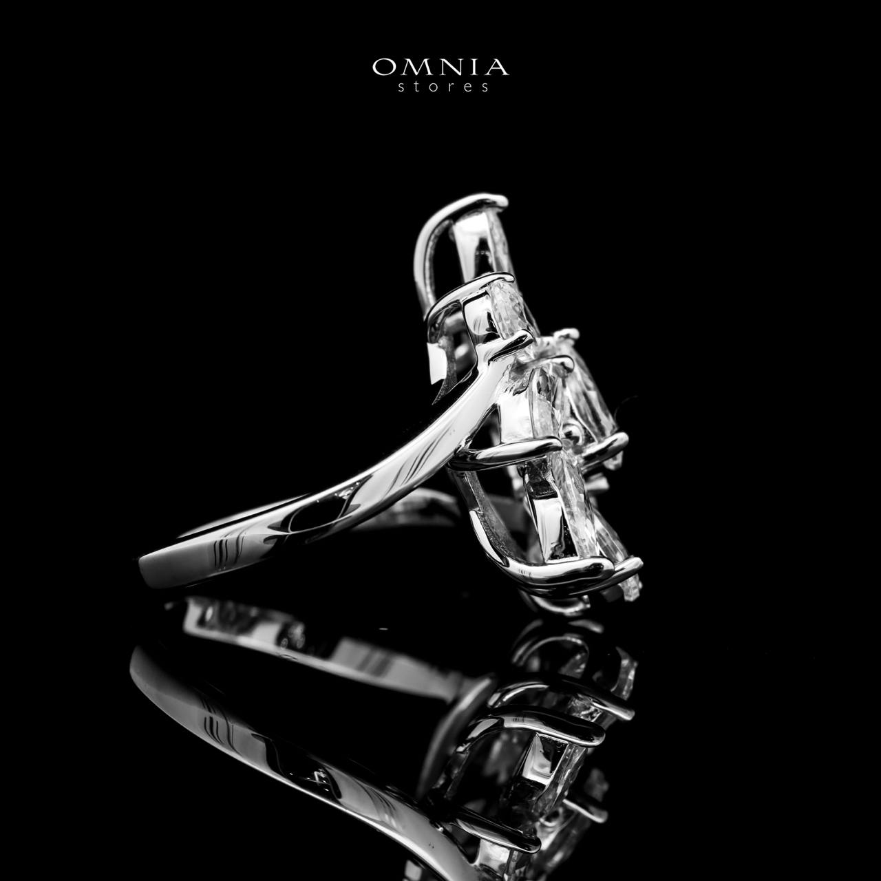 Omnia Caterina Silver Ring in 925 Silver with High-Quality White Simulated Diamonds - OMNIASTORES UAE