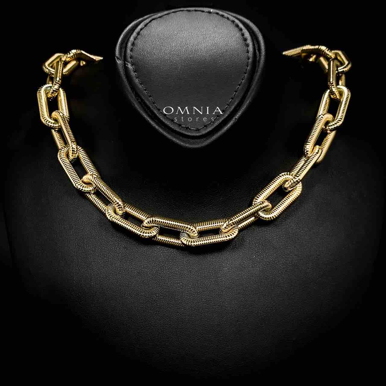 Omnia Diyanah 18k Gold Plated Necklace,Bracelet & Earrings Set in High-Quality 13mm Stainless Steel - OMNIASTORES UAE
