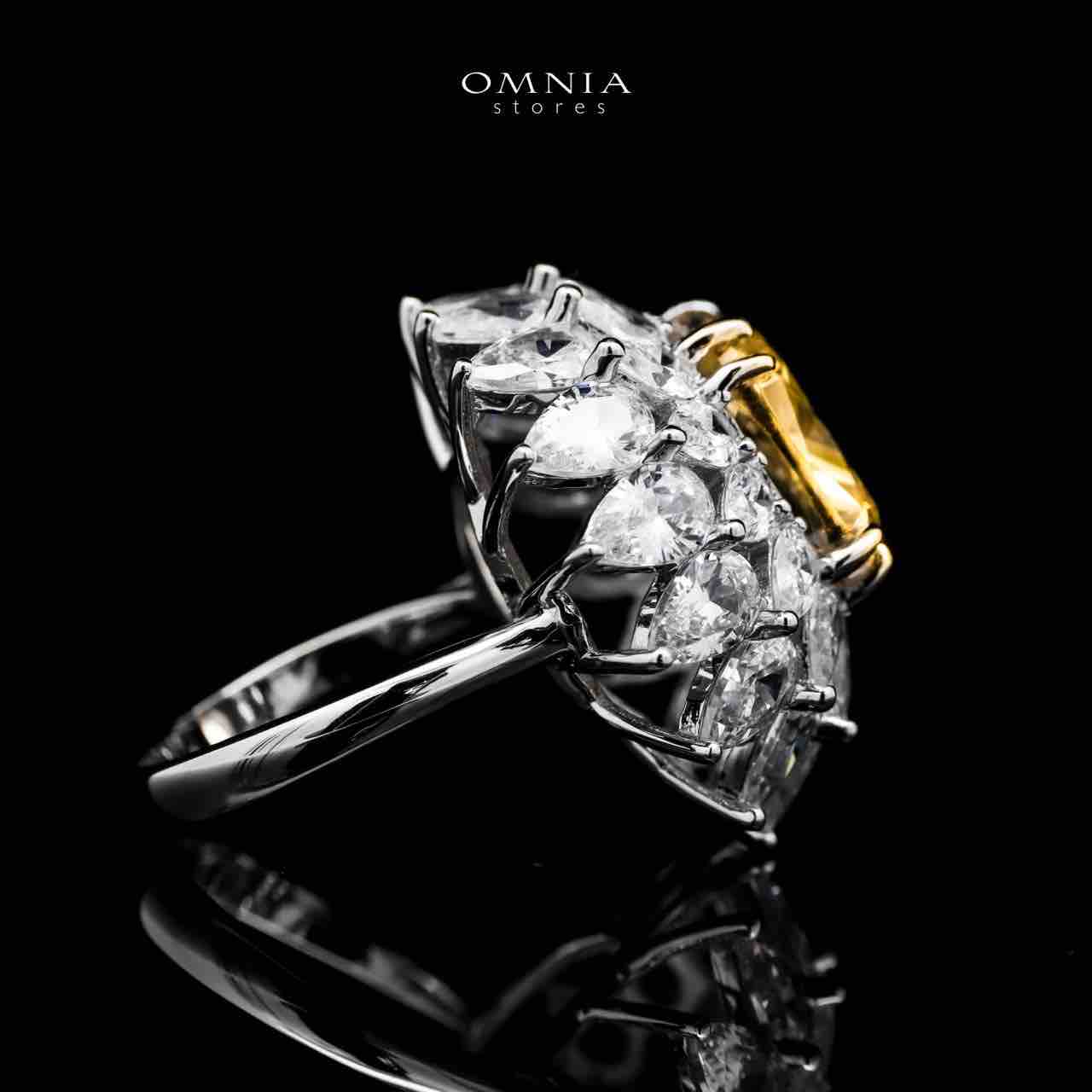 Omnia Thalia Yellow Ring In 925 Silver High Quality Simulated diamonds - OMNIASTORES UAE