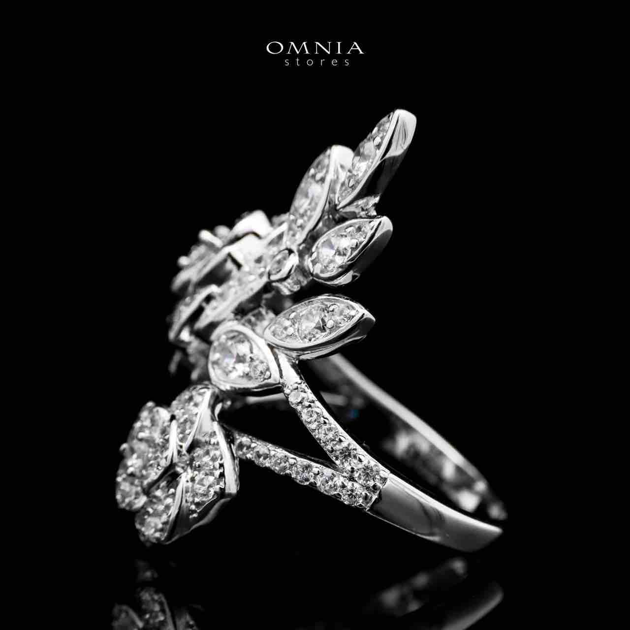 Omnia Sofia Rose Ring in 925 Silver with High Quality Simulated Diamonds - OMNIASTORES UAE
