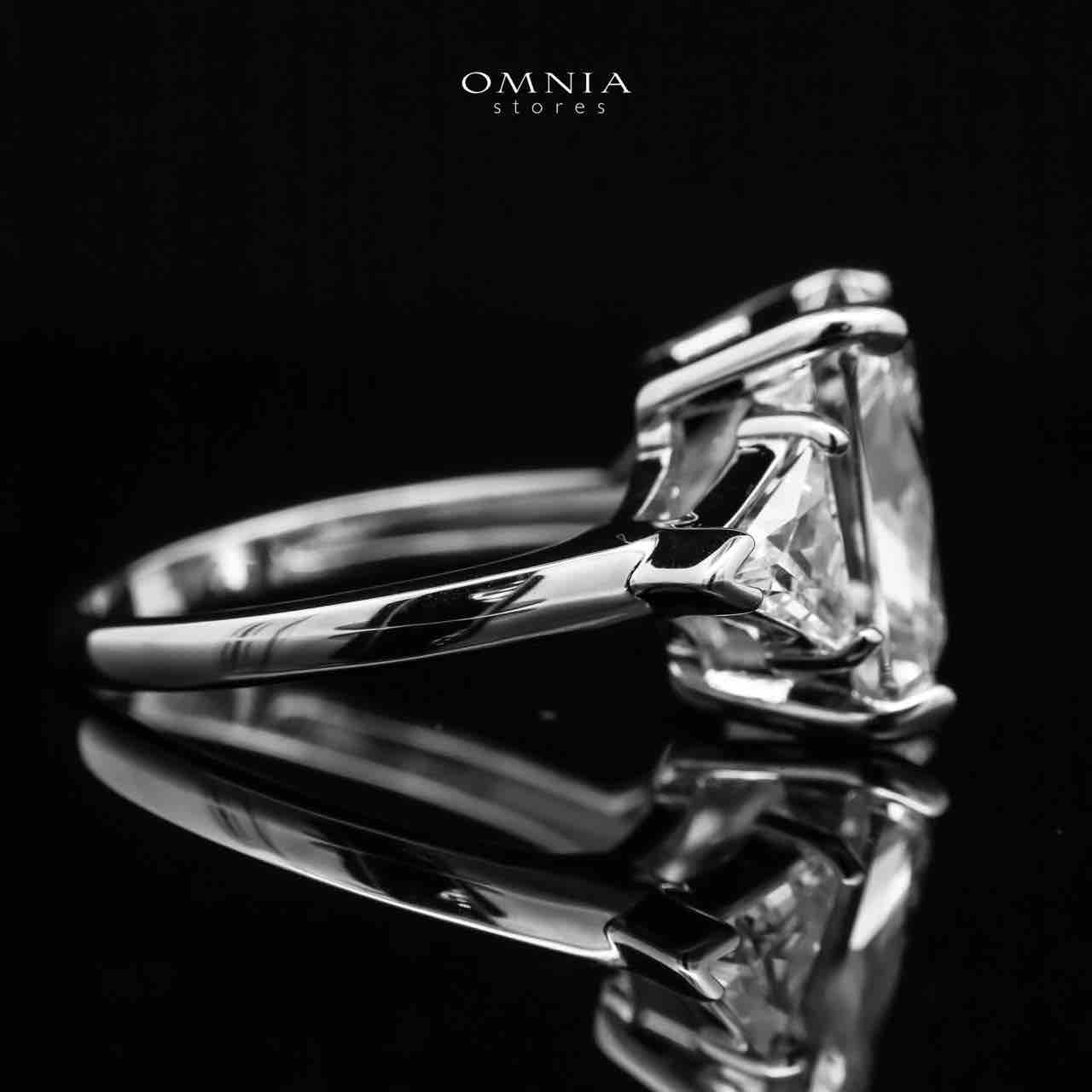 Omnia Adelina White Ring in 92.5 Silver Ring High Quality Simulated Diamonds - OMNIASTORES UAE