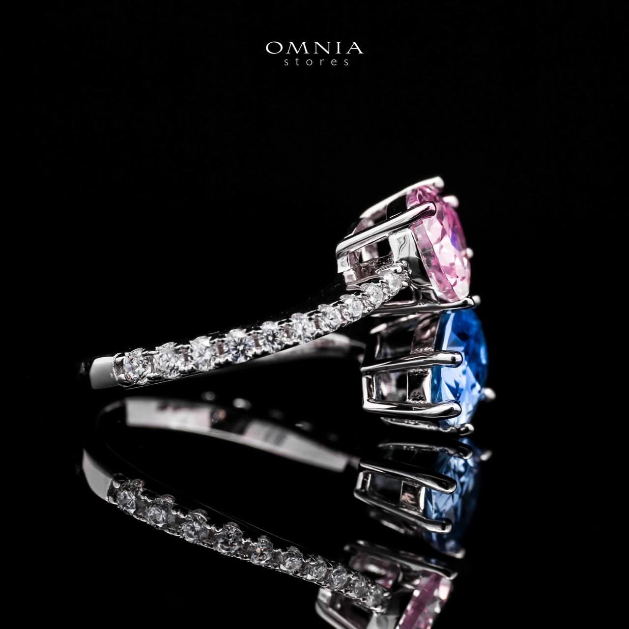Omnia Darlene 92.5 Silver Ring in High Quality Simulated Diamonds - OMNIASTORES UAE