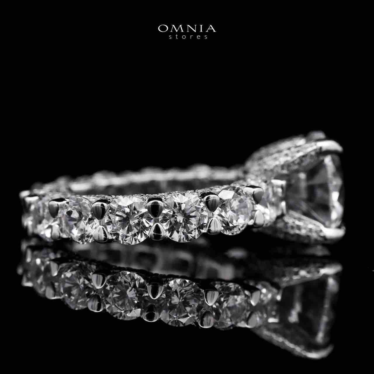 Omnia Radiant Round-Cut Eternity Ring in 92.5 Silver with High Quality Iced Cut Stones - OMNIASTORES UAE