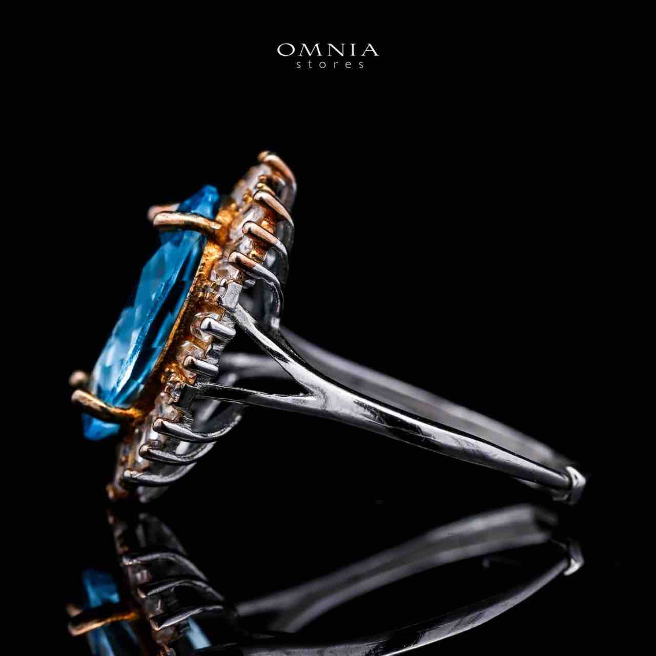 Omnia Mela Ring In 92.5 Silver High Quality topaz stone - OMNIASTORES UAE