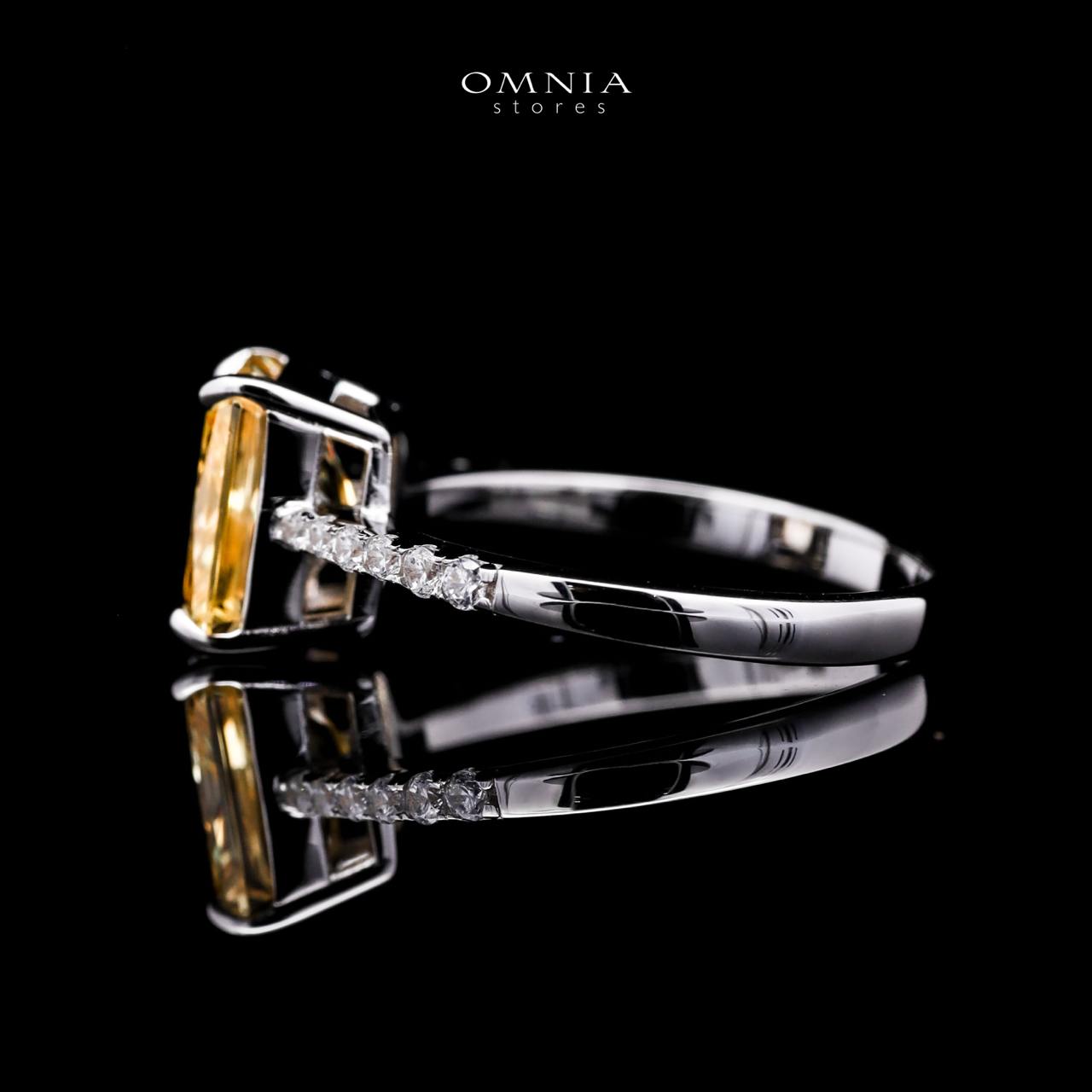 Omnia Agnesina Yellow 0.75 Carat Ring In 92.5 Silver High Quality Simulated Diamonds - OMNIASTORES UAE