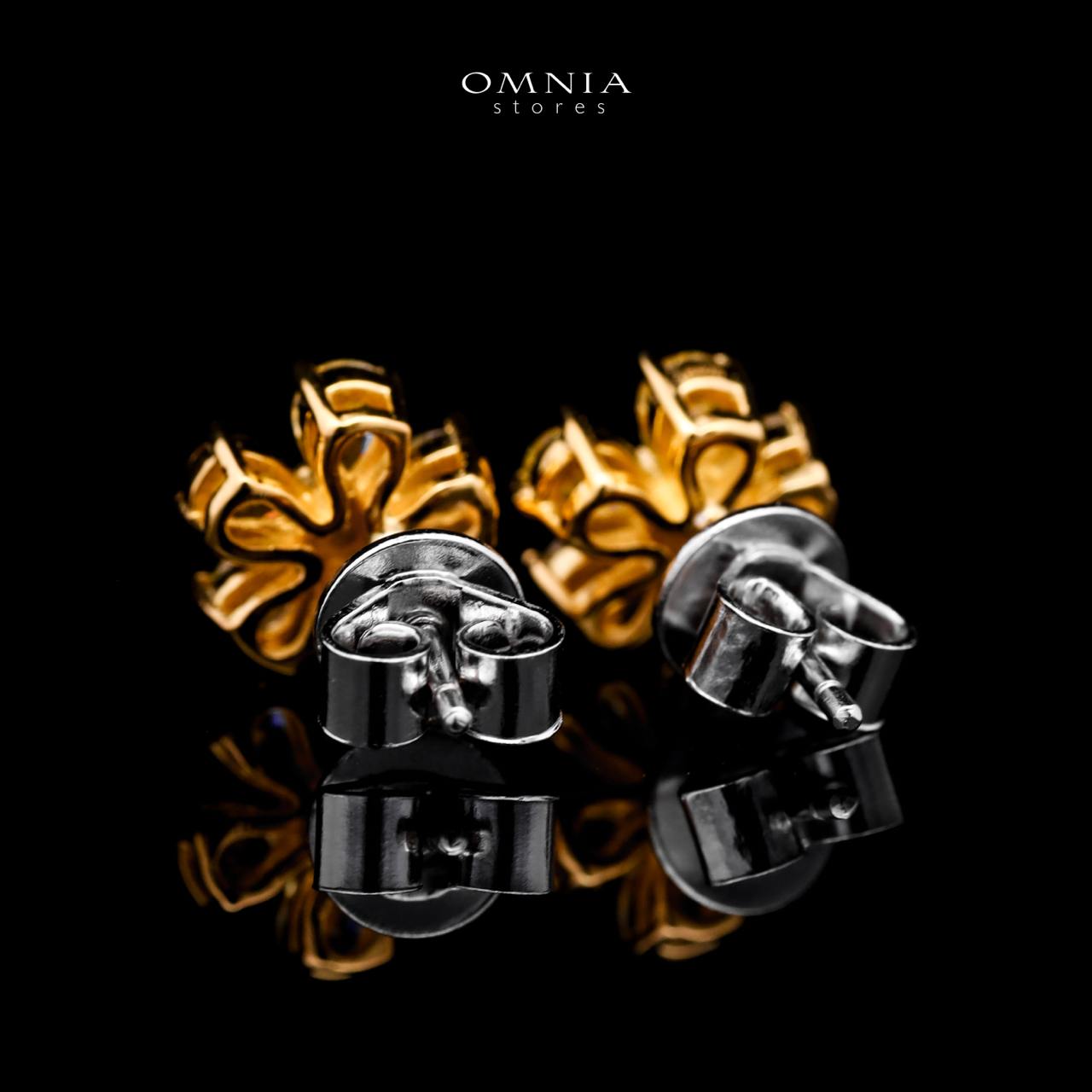 Omnia Yellow Radiance Flower Stud Earrings In 92.5 Silver with High Quality Simulated Diamonds - OMNIASTORES UAE