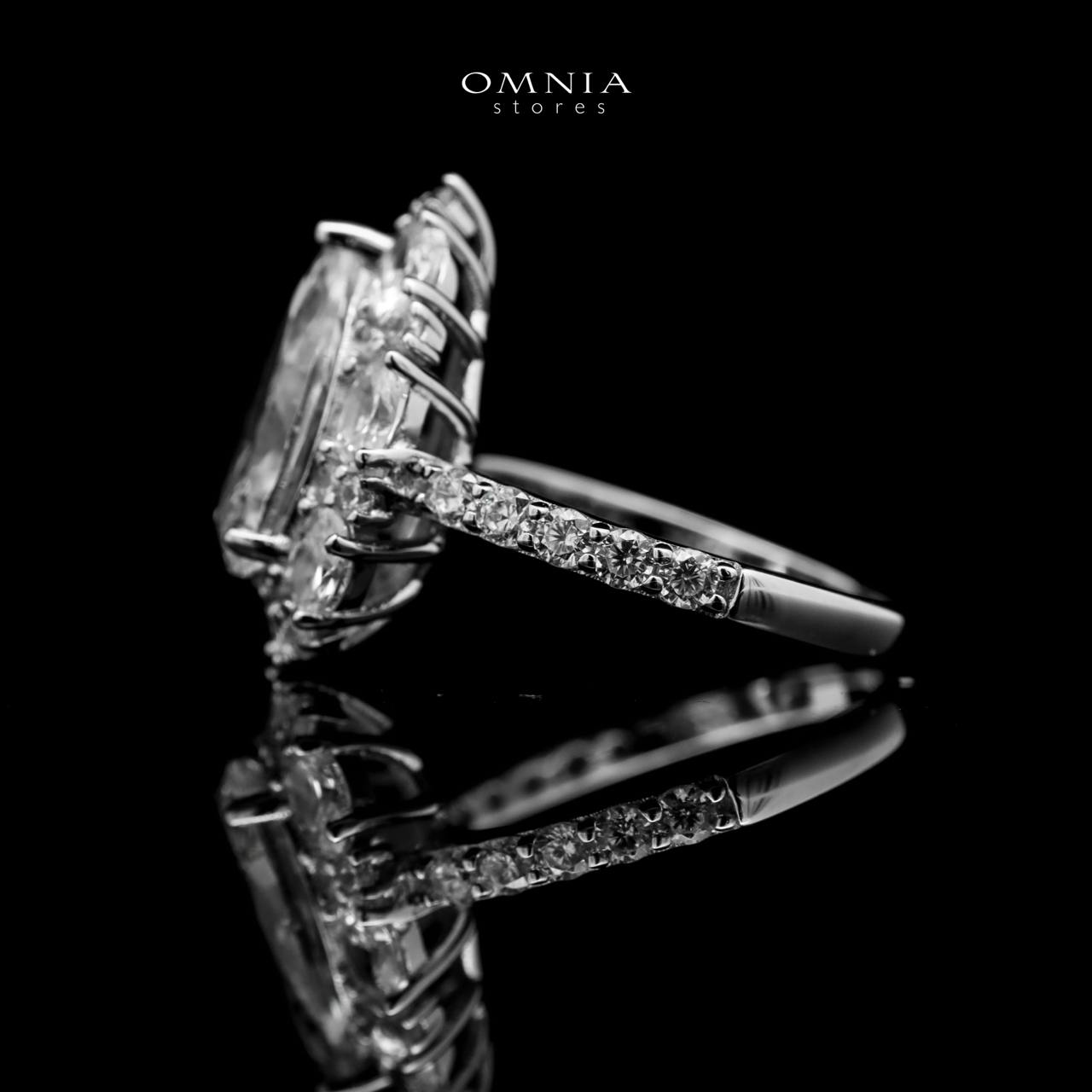 Omnia Taleeda Silver Ring in 925 Silver with High Quality White Simulated Diamonds Stones - OMNIASTORES UAE