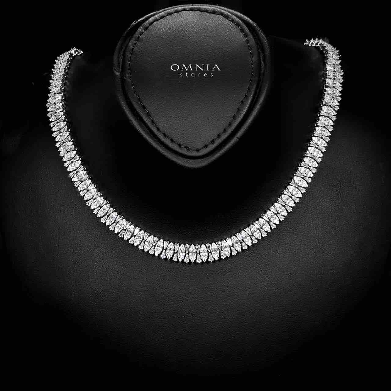 Omnia Manahil Bridal Full Set in High Quality Zircon Stone Rhodium Plated - OMNIASTORES UAE