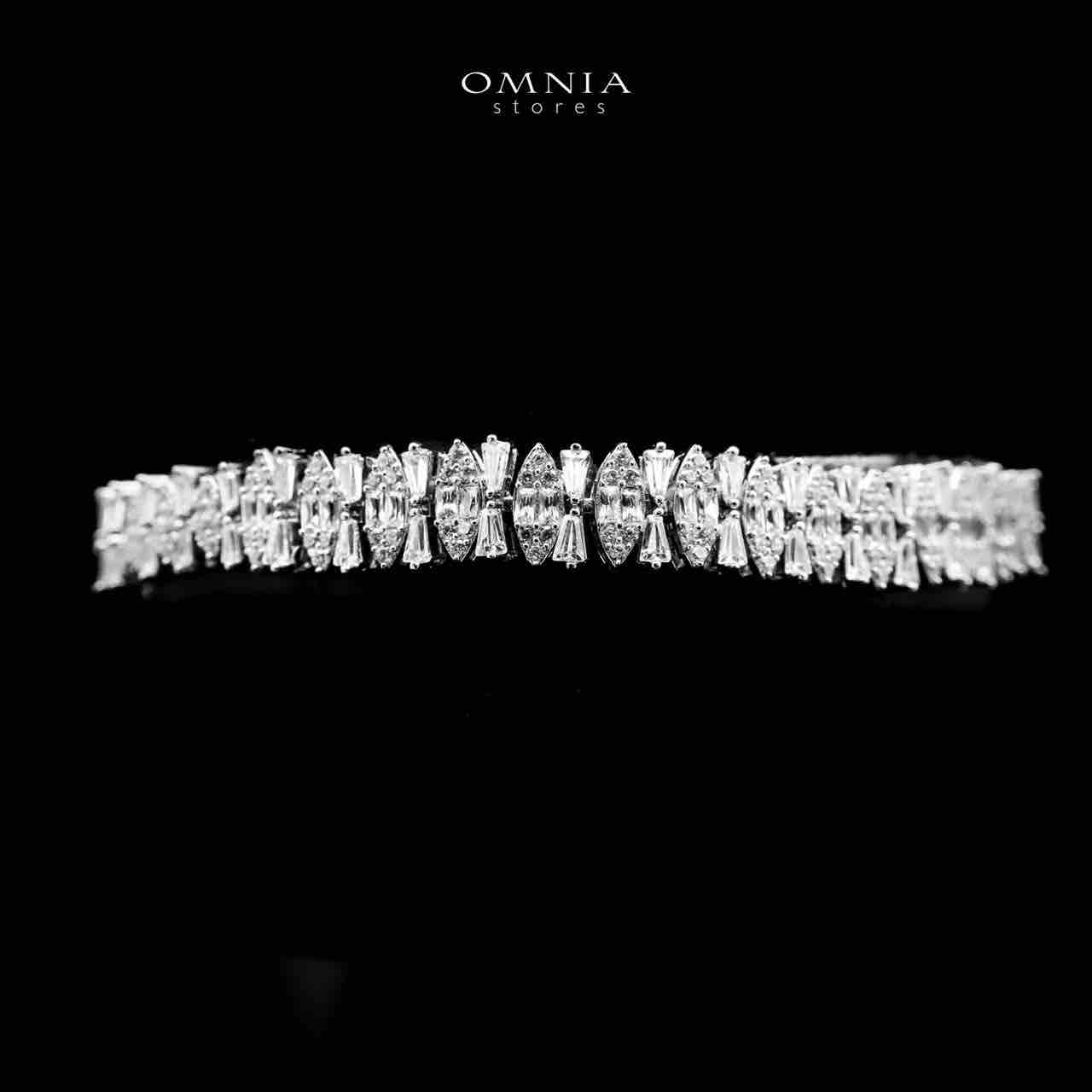 Omnia Manahil Bridal Full Set in High Quality Zircon Stone Rhodium Plated - OMNIASTORES UAE