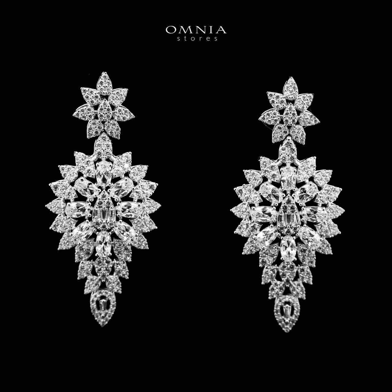 Omnia Hasmaa White Bridal Long chain Set In Rhodium Plated with High Quality Zircon Stone - OMNIASTORES UAE