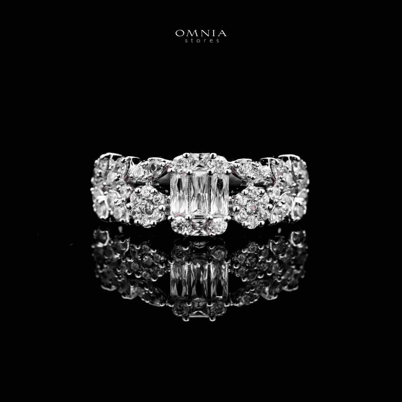 Omnia Elham White Luxury Bridal Full Set with Rhodium Plated in High Quality White Zircon Stone Rhodium Plated - OMNIASTORES UAE