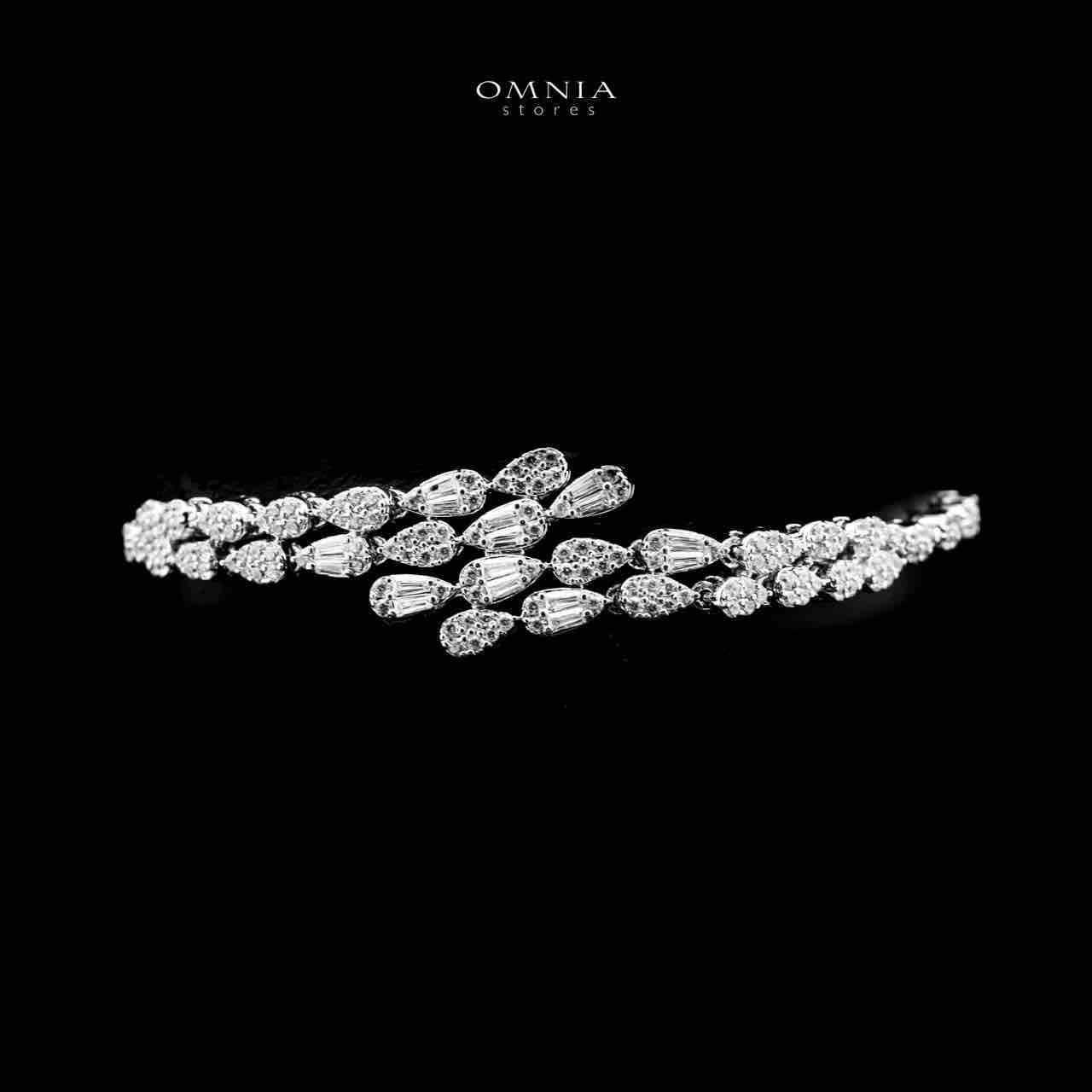 Omnia Dalilah White Bridal Set In Rhodium Plated with High Quality Zircon Stones - OMNIASTORES UAE