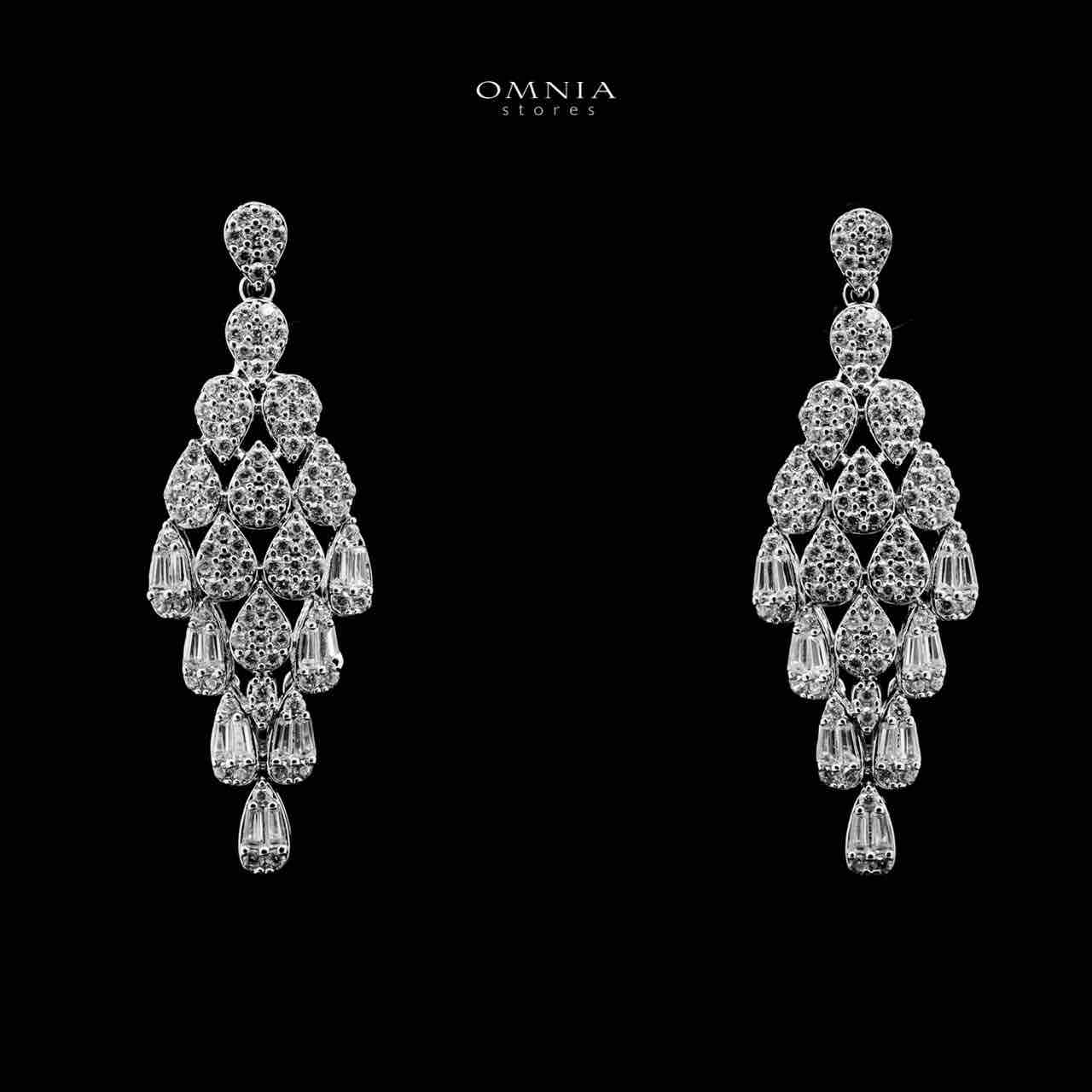 Omnia Dalilah White Bridal Set In Rhodium Plated with High Quality Zircon Stones - OMNIASTORES UAE
