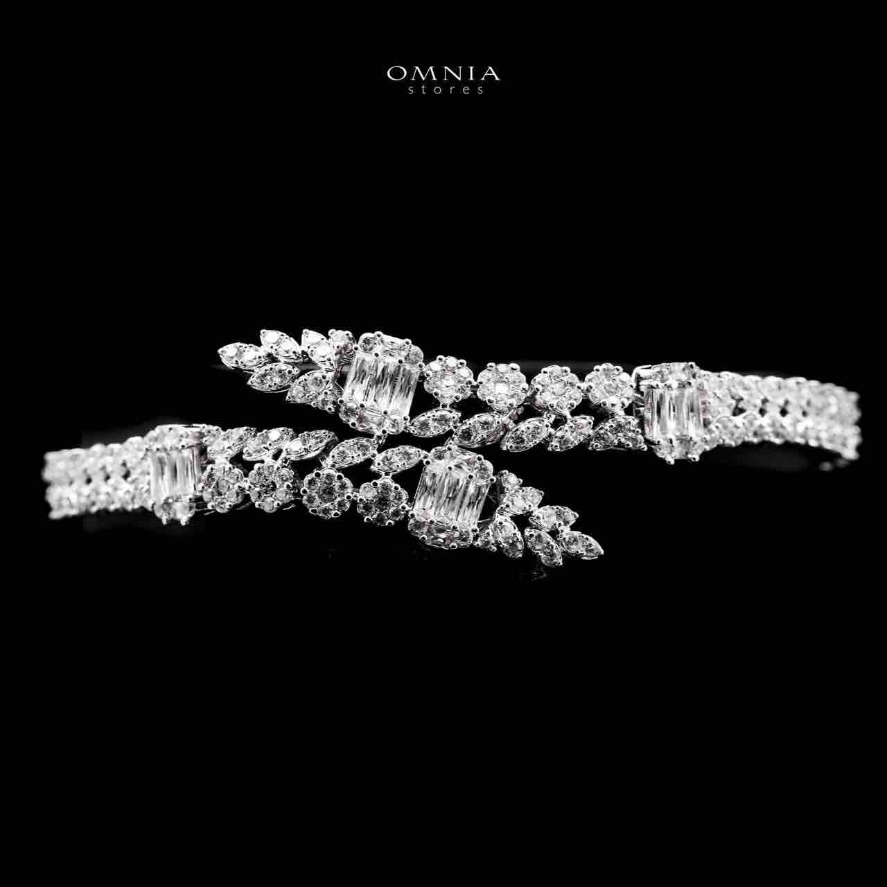 Omnia Elham White Bridal Full Set with Rhodium Plated in High Quality White Zircon Stone Rhodium Plated - OMNIASTORES UAE