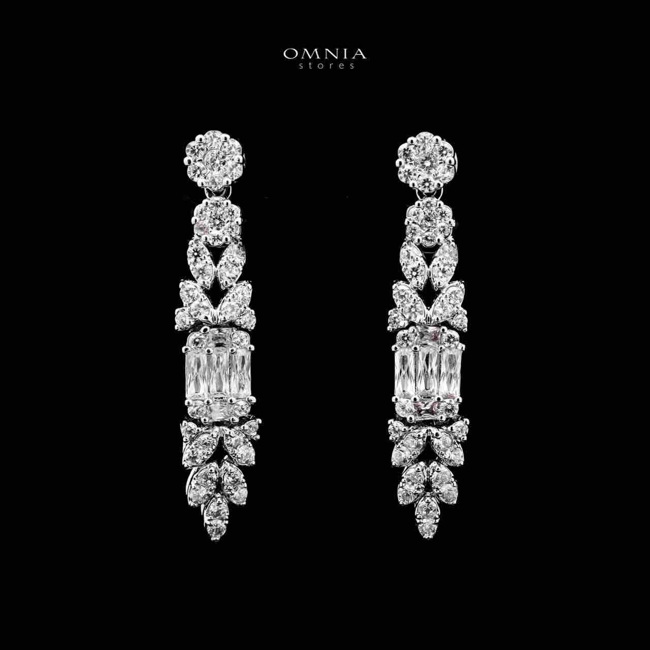 Omnia Elham White Bridal Full Set with Rhodium Plated in High Quality White Zircon Stone Rhodium Plated - OMNIASTORES UAE