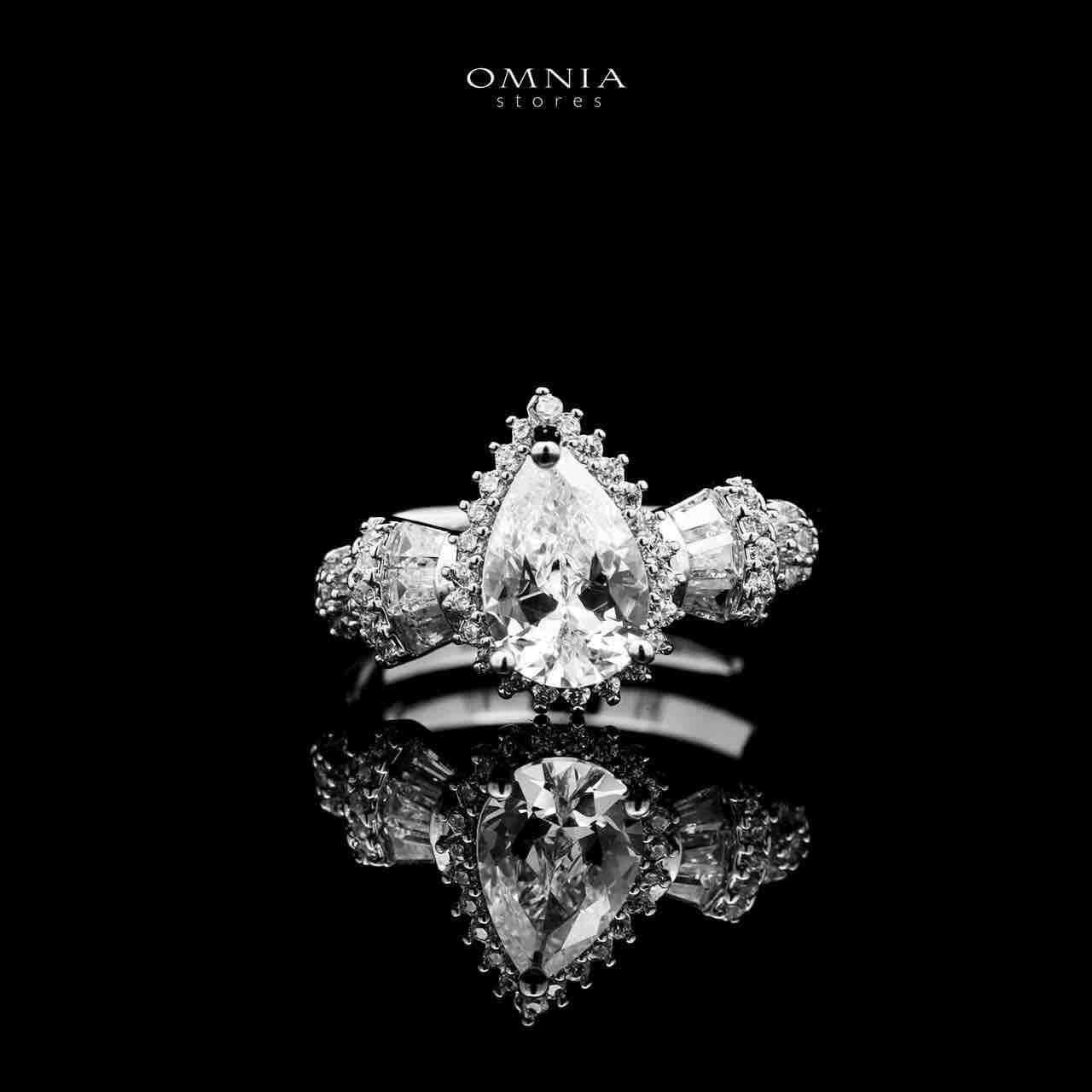 Omnia Ghada White Bridal Full Set Accessories in High Quality Zircon Stone Rhodium Plated - OMNIASTORES UAE