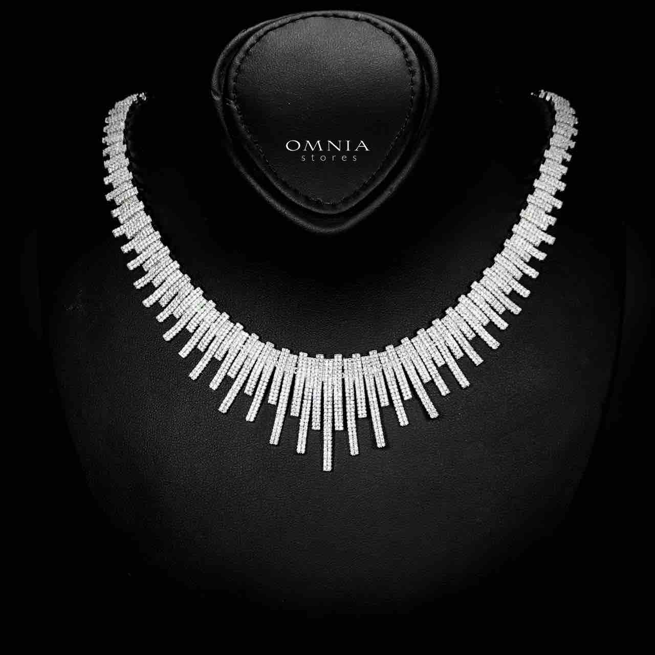 Omnia Ashley Bridal Full Set Accessories High Quality Zircon Stone in Rhodium Plated - OMNIASTORES UAE