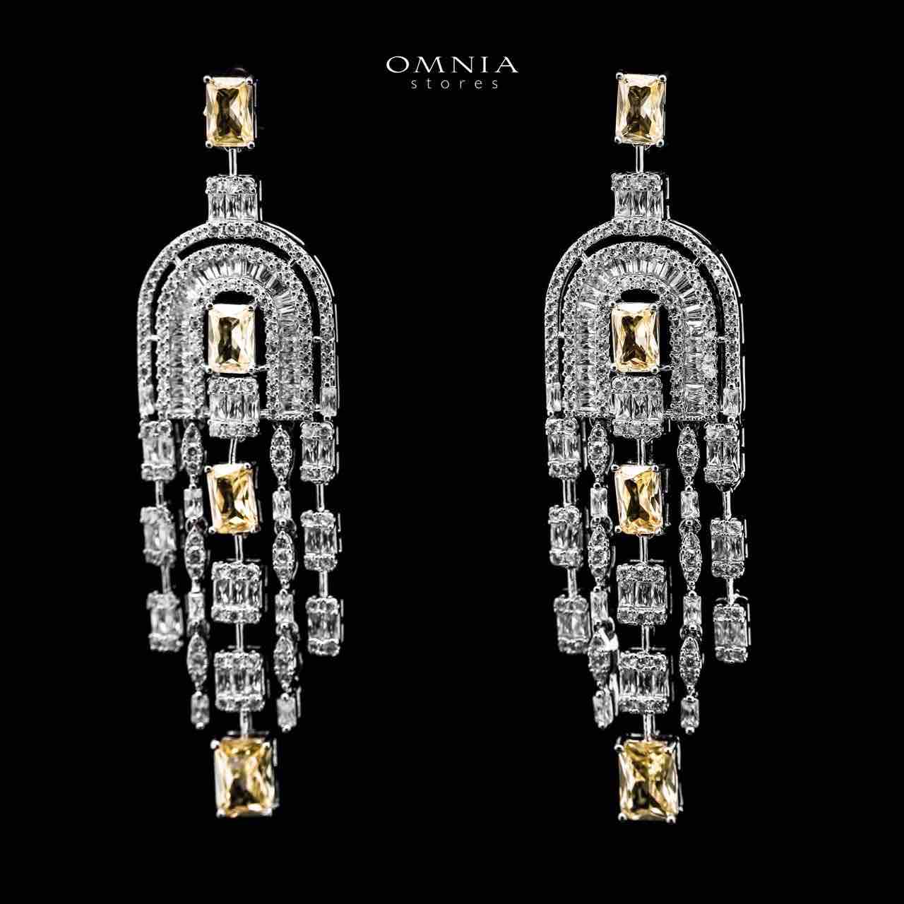 Omnia Jane Yellow Bridal Set in High Quality Zircon Stone in Rhodium Plated - OMNIASTORES UAE