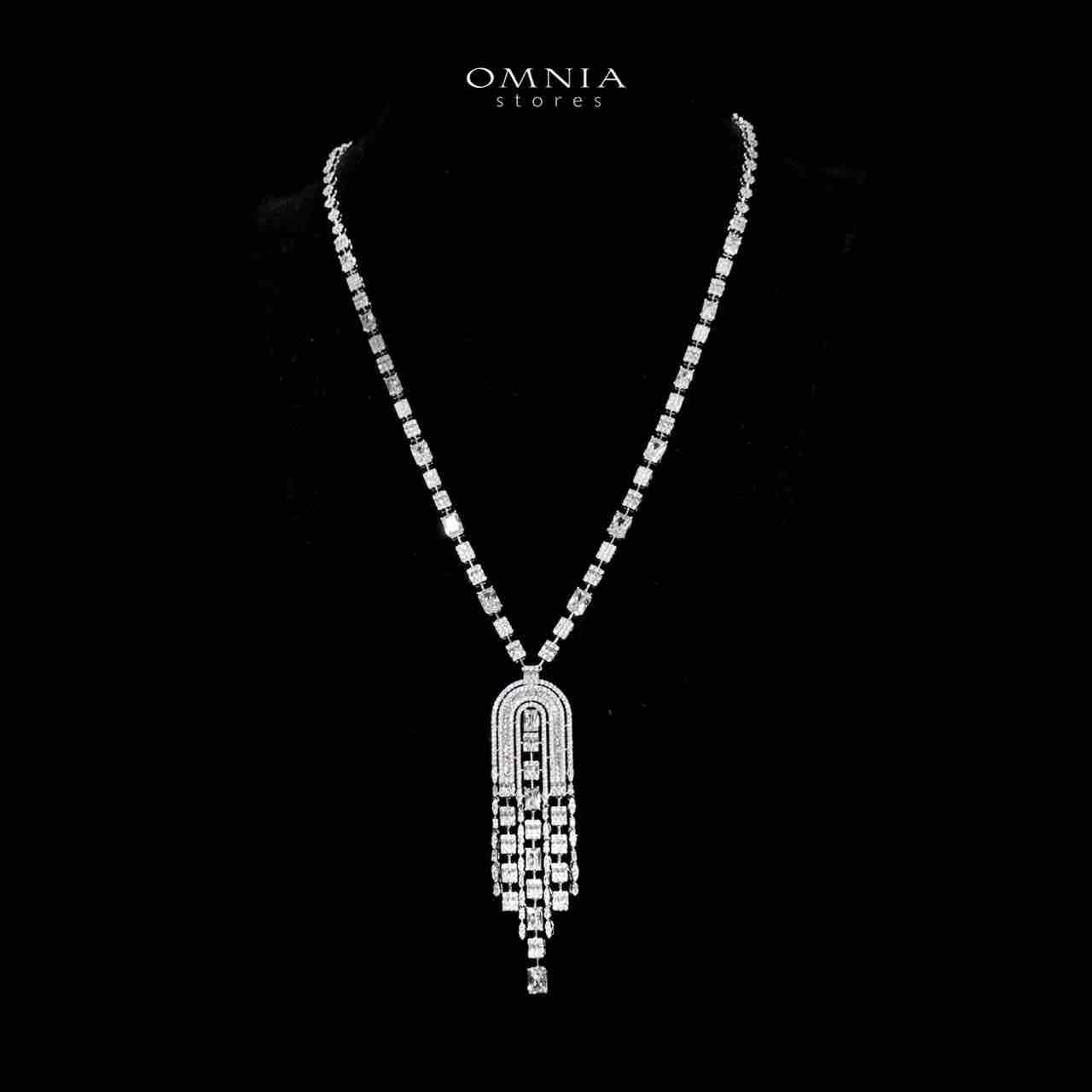 Omnia Jane White Bridal Set in High Quality Zircon Stone in Rhodium Plated - OMNIASTORES UAE