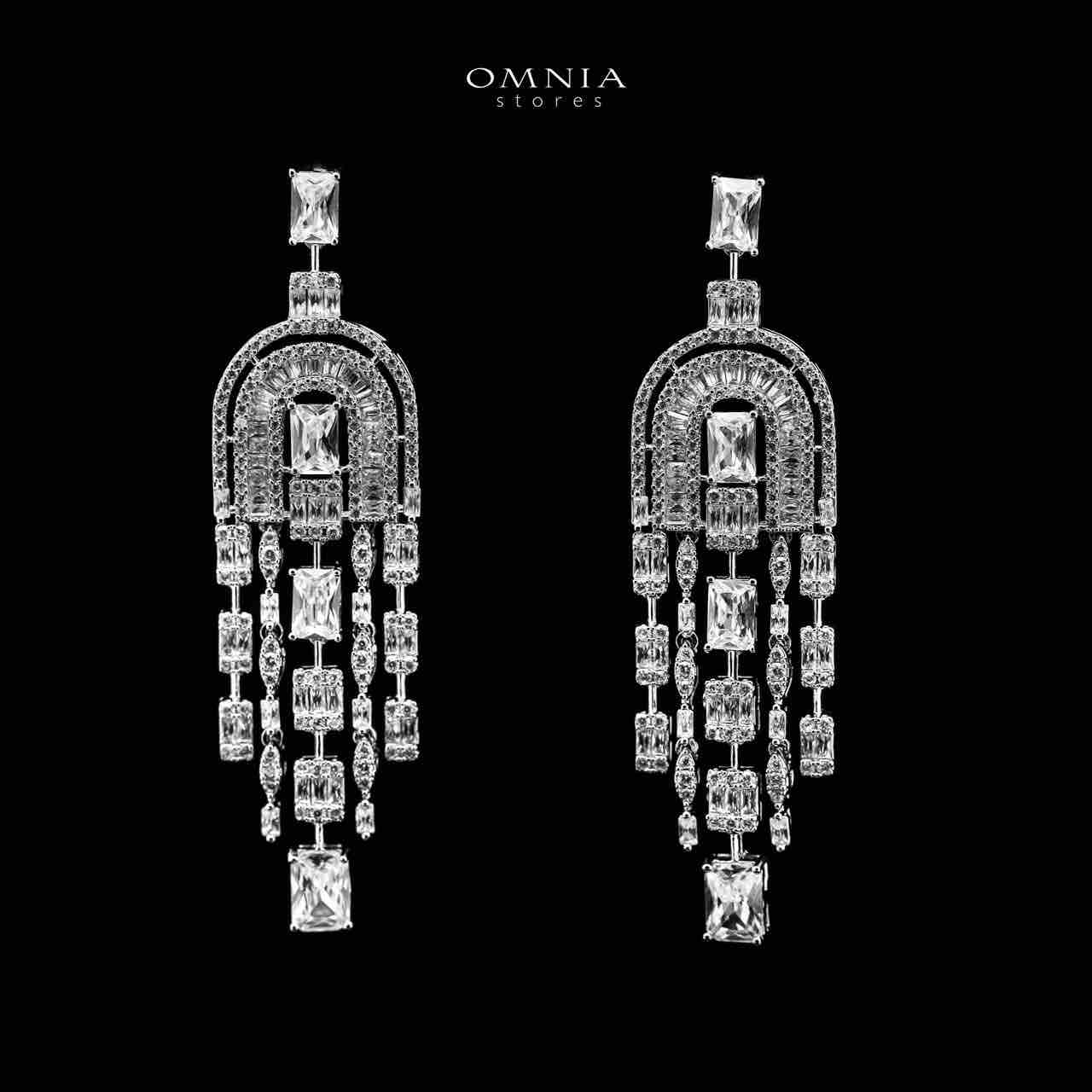 Omnia Jane White Bridal Set in High Quality Zircon Stone in Rhodium Plated - OMNIASTORES UAE