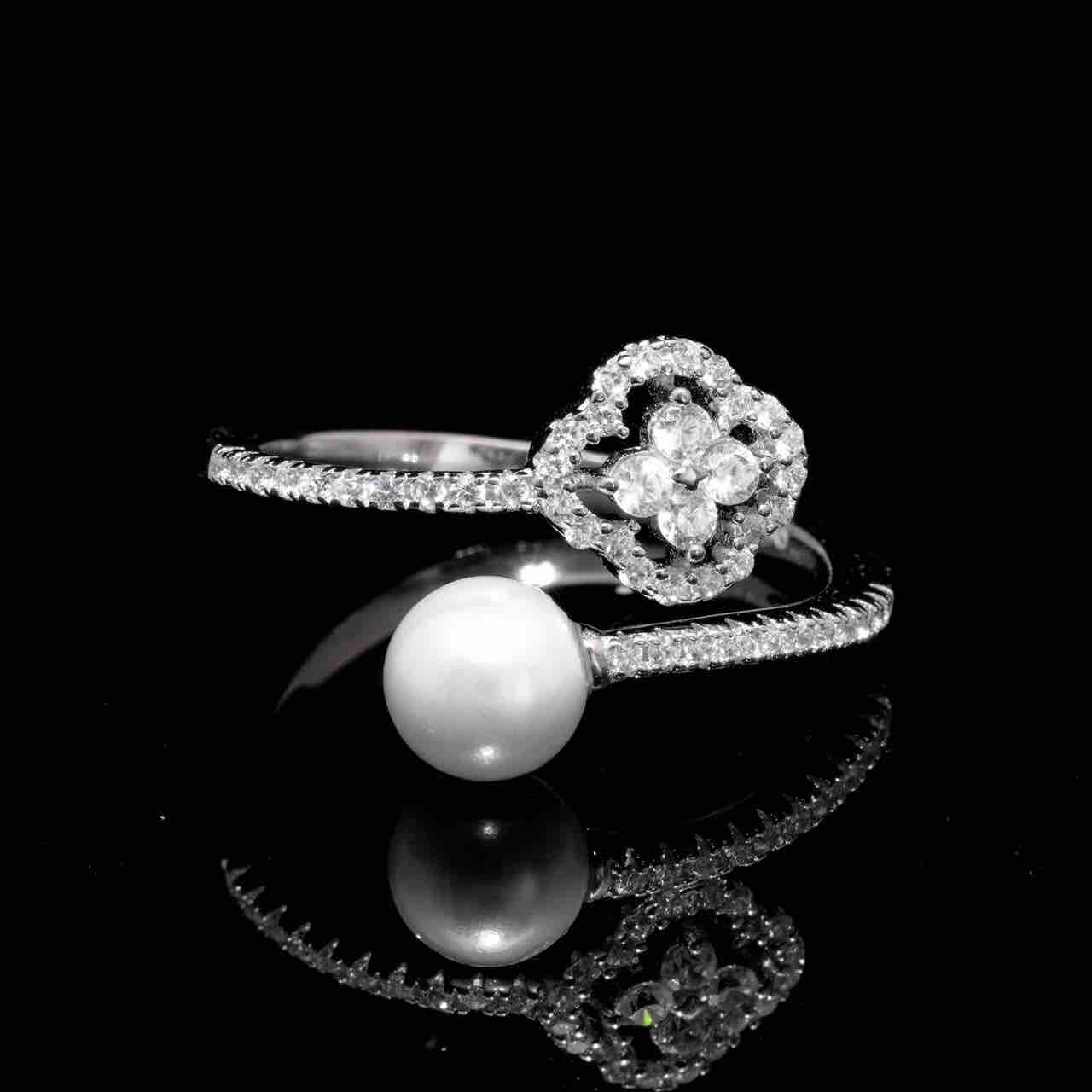 Omnia Sahira Pearl Bridal Full Set in 925 Silver with High-Quality White Zircon Stones - OMNIASTORES UAE