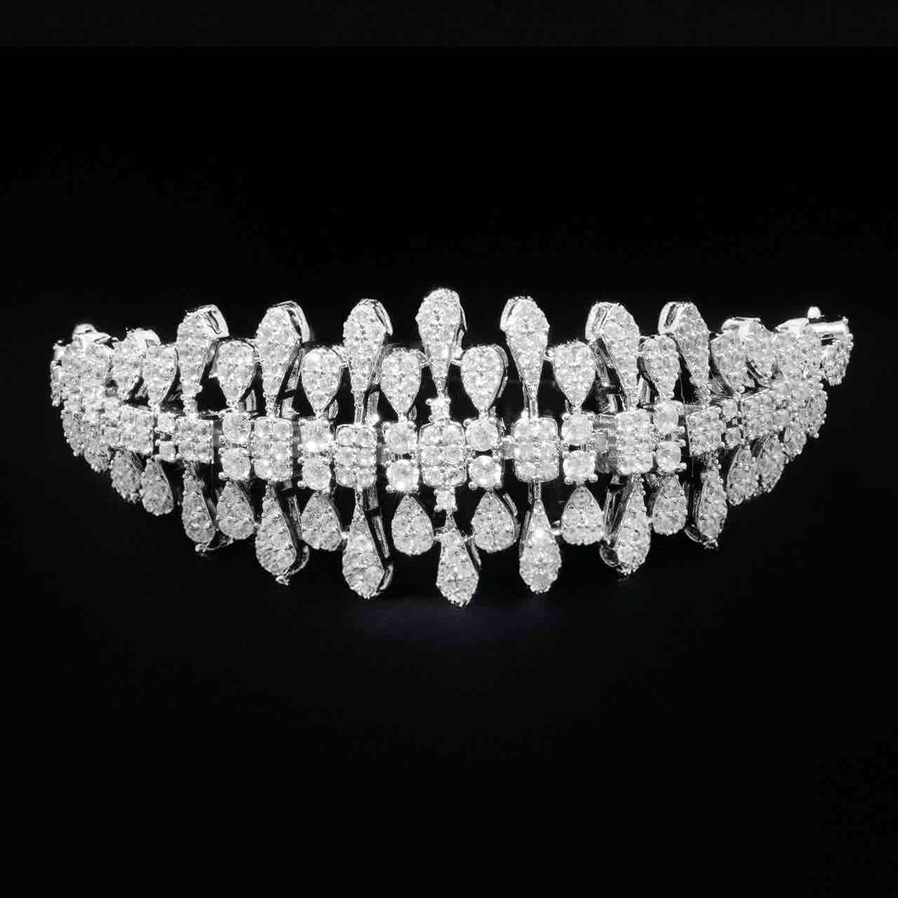 Omnia Ahlina White Bridal Full Set in High Quality Zircon Stone Rhodium Plated - OMNIASTORES UAE