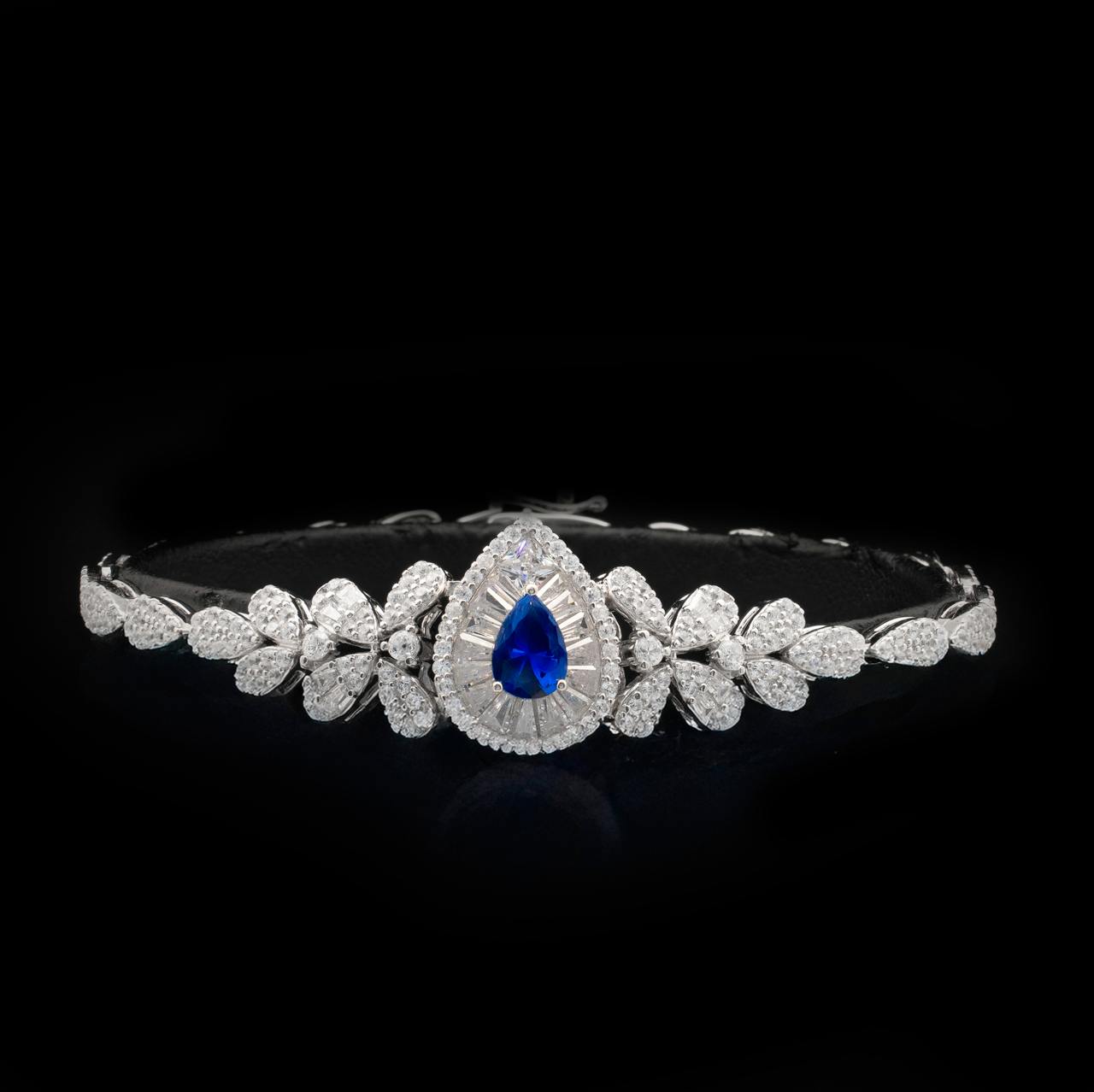 Omnia Sophia Blue Teardrop Bridal Full Set in 925 Silver with High Quality Simulated Diamonds - OMNIASTORES UAE