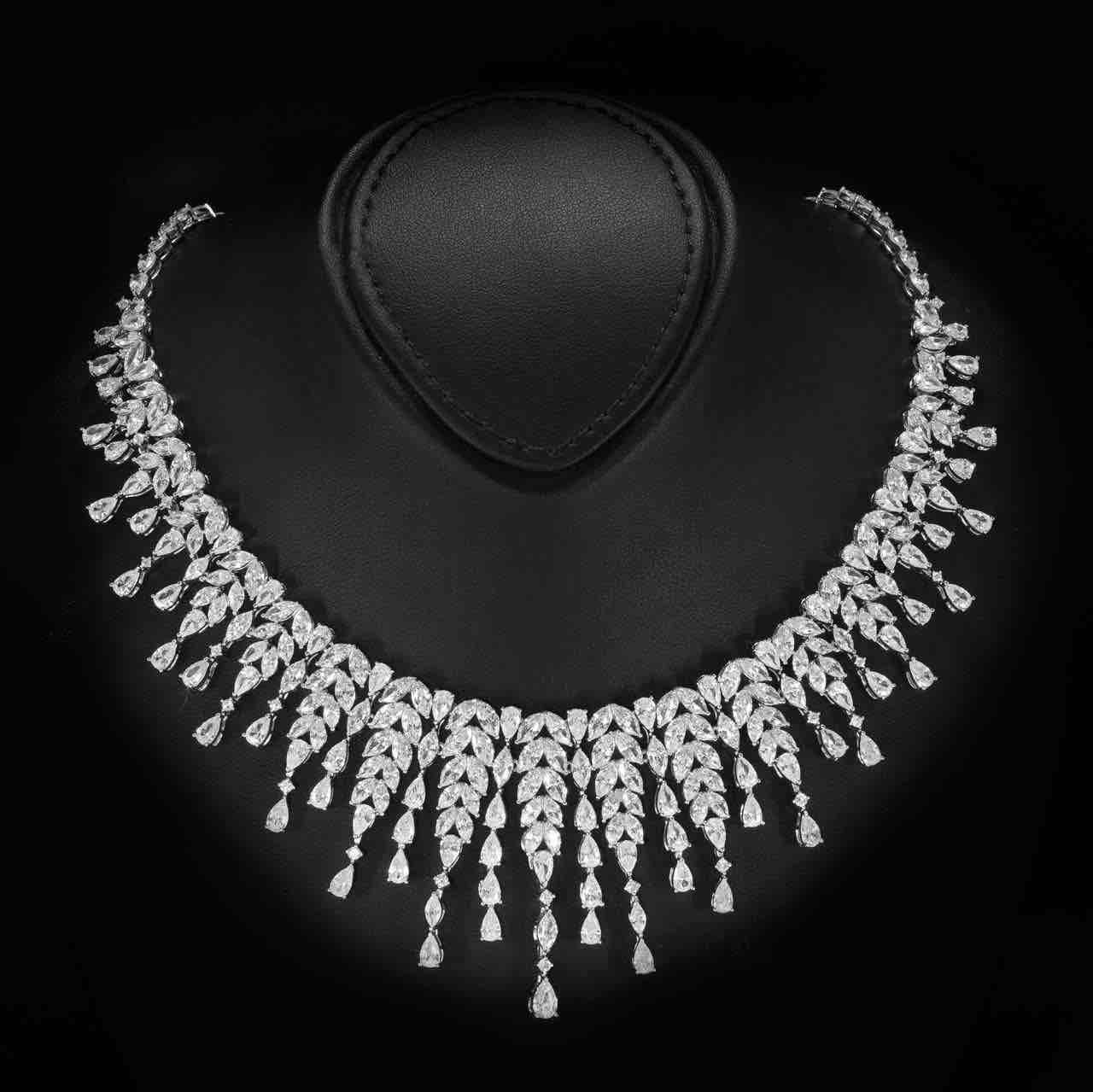 Omnia Sheena White Bridal Full Set in 925 Silver with High Quality Simulated Diamonds - OMNIASTORES UAE
