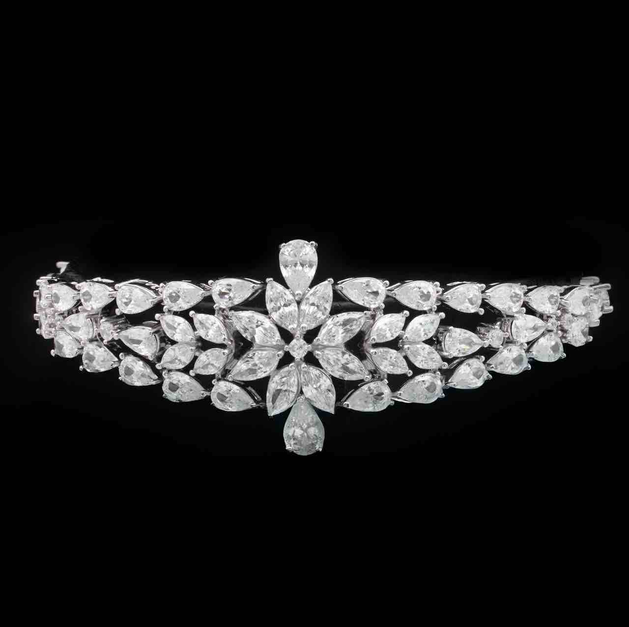 Omnia Sheena White Bridal Full Set in 925 Silver with High Quality Simulated Diamonds - OMNIASTORES UAE