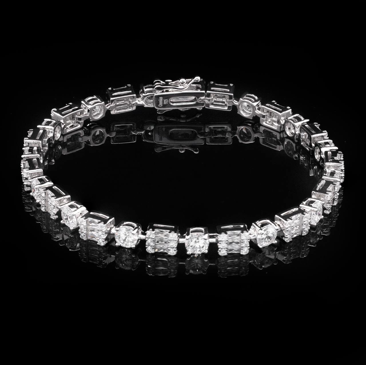 Omnia Zeena White Bracelet in 925 Silver with High Quality Simulated Diamonds - OMNIASTORES UAE