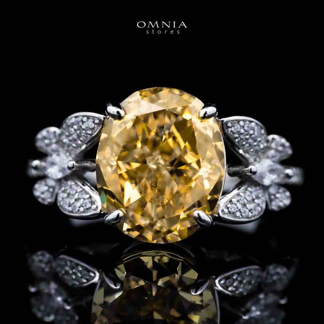 Omnia Maysun Yellow Full Set In 925 Silver High Quality Simulated Diamonds