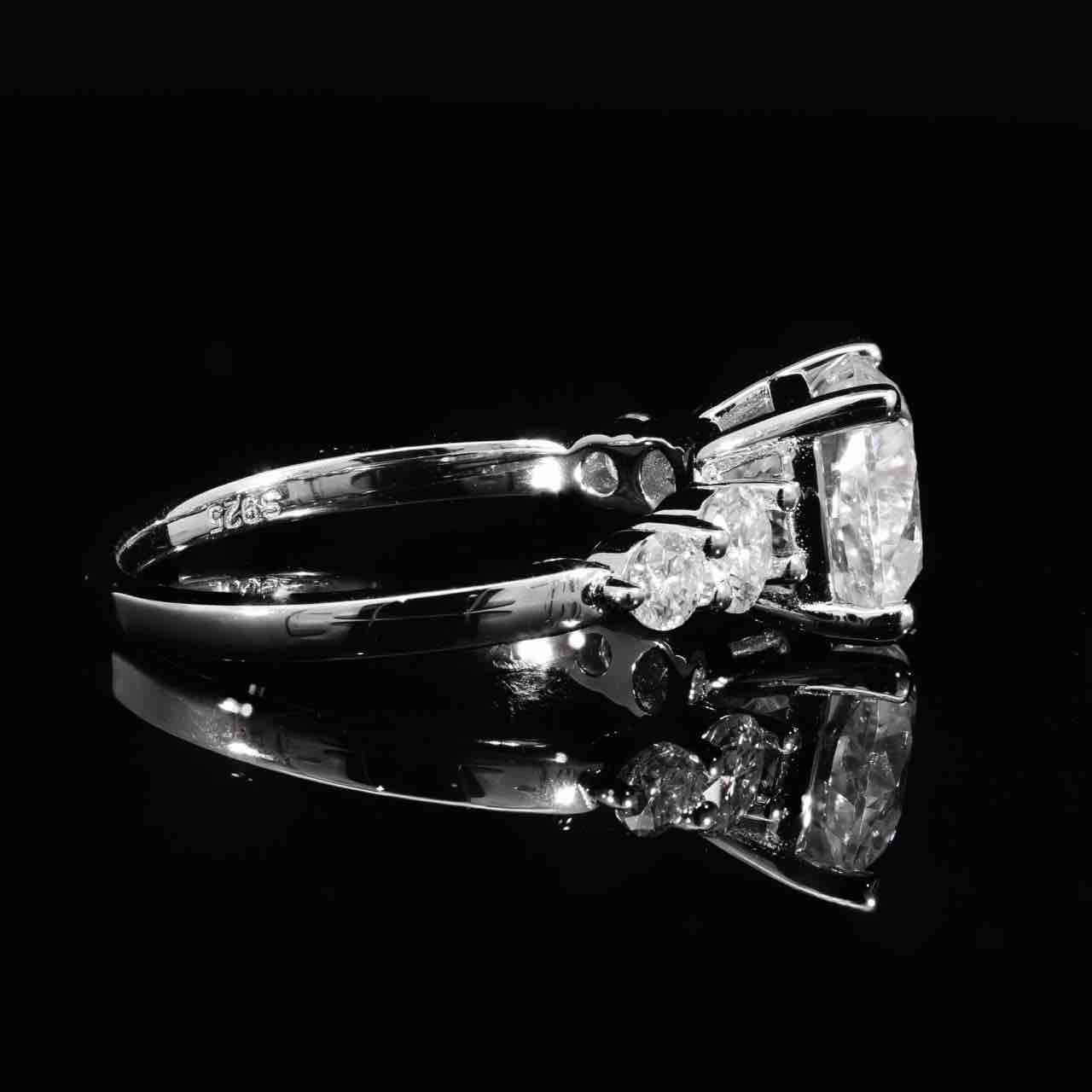 Omnia Munisa White Ring 925 Silver High Quality GRA Certifited High Quality Moissanite Stone 3CT