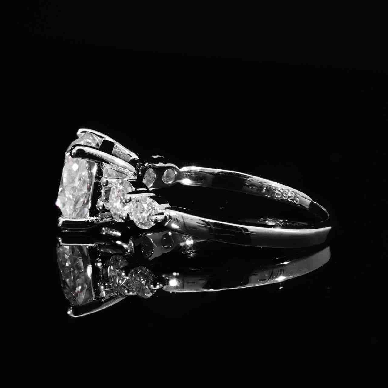 Omnia Munisa White Ring 925 Silver High Quality GRA Certifited High Quality Moissanite Stone 3CT