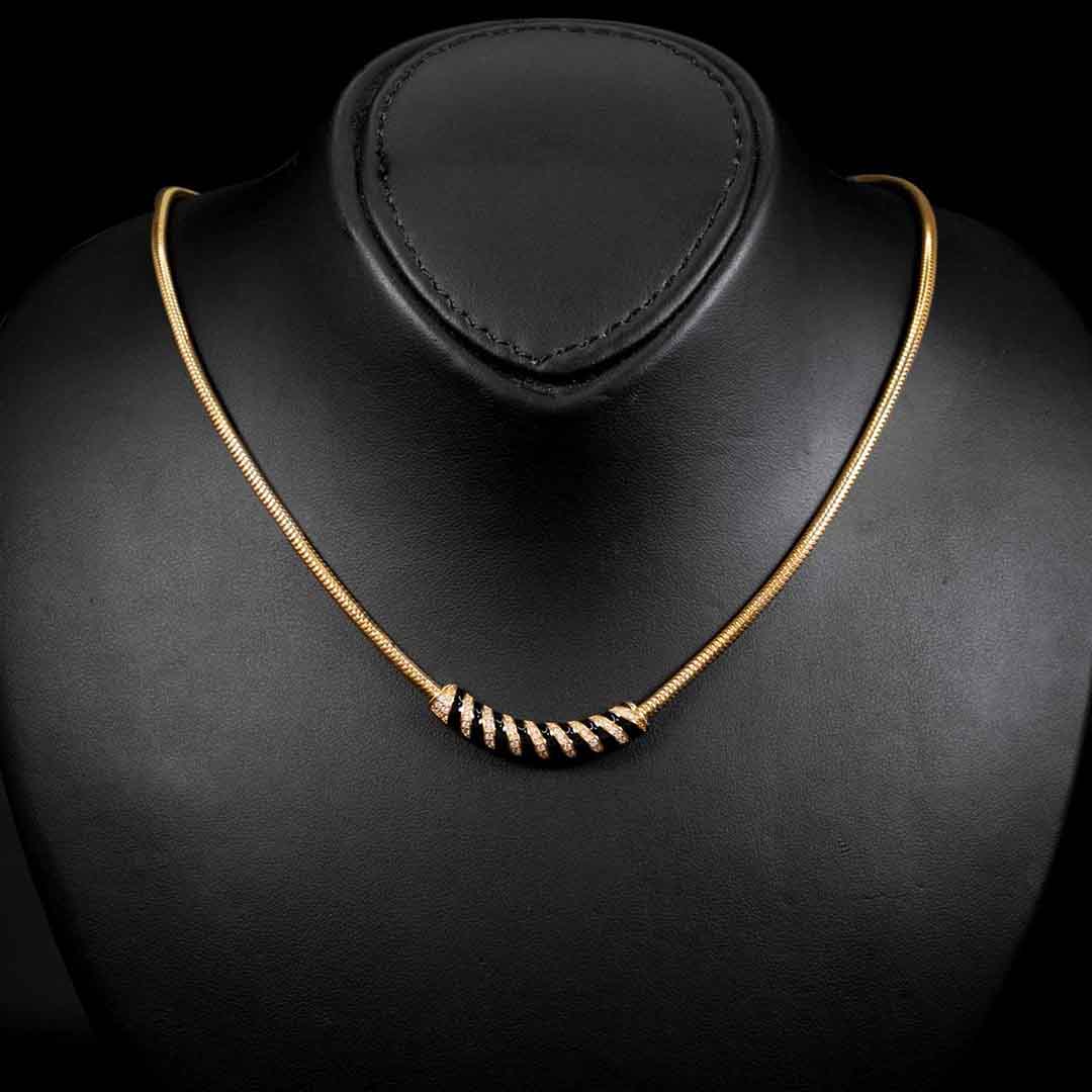 Omnia Rihab Gold Necklace & Earrings Set In 925 Silver High Quality Simulated diamonds
