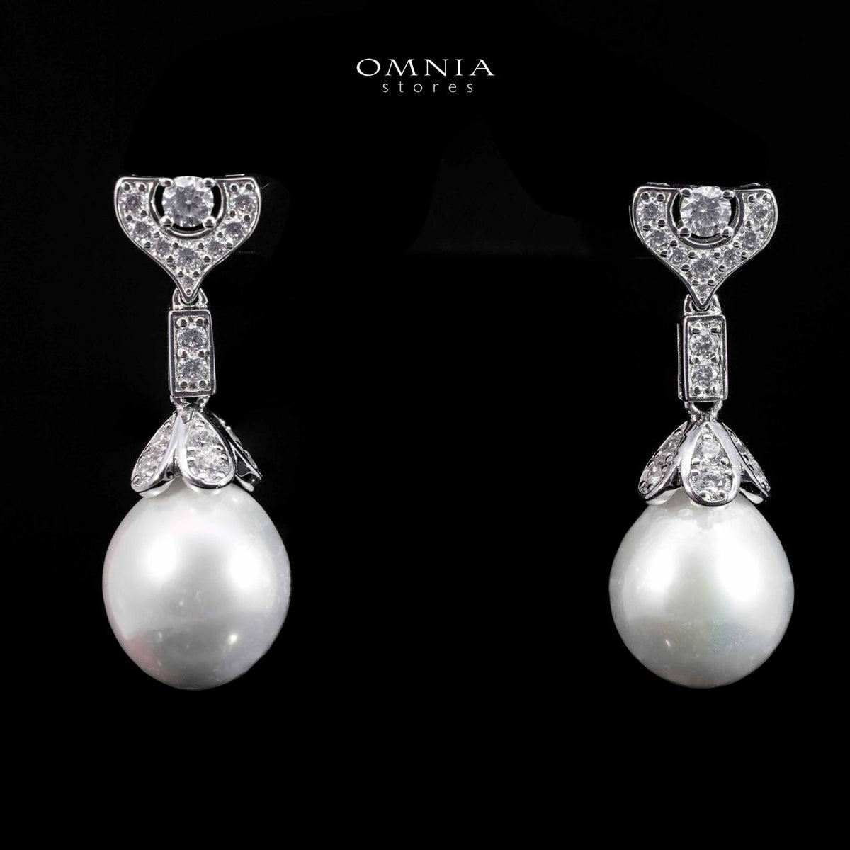 Omina Nouriya White Real Fresh Pear Necklace & Earrings in 925 Silver with High Quality Simulated Diamond Stones - OMNIASTORES UAE