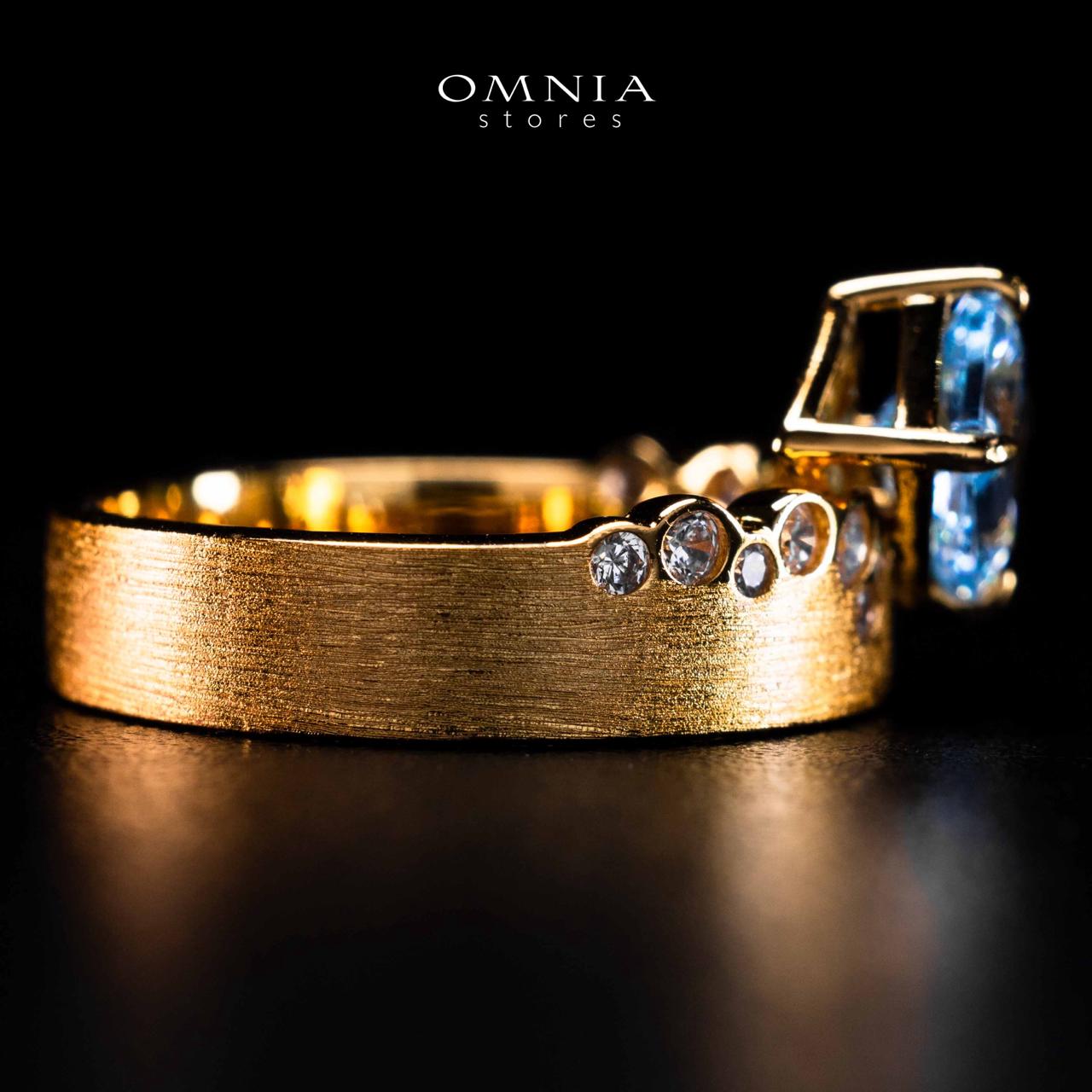 Omnia Sireen Golden Ring In 925 Silver High Quality Certified Lab Crafted Stones - OMNIASTORES UAE