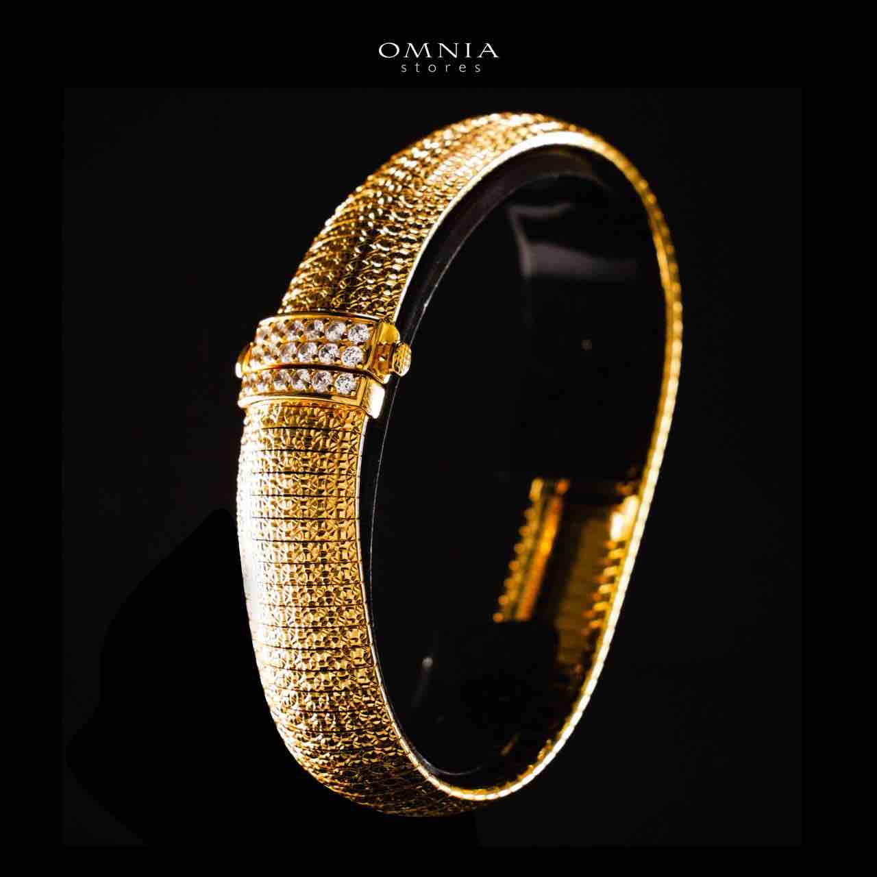 Omnia Rimah Golden Bracelet In 925 Silver High Quality Certified Lab Crafted Stones