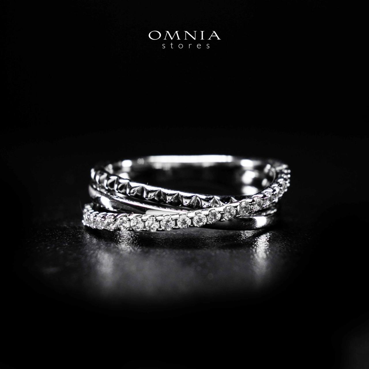 Omnia Suhair Twisted Silver Ring In 925 Silver High Quality Certified Lab Crafted Stones - OMNIASTORES UAE
