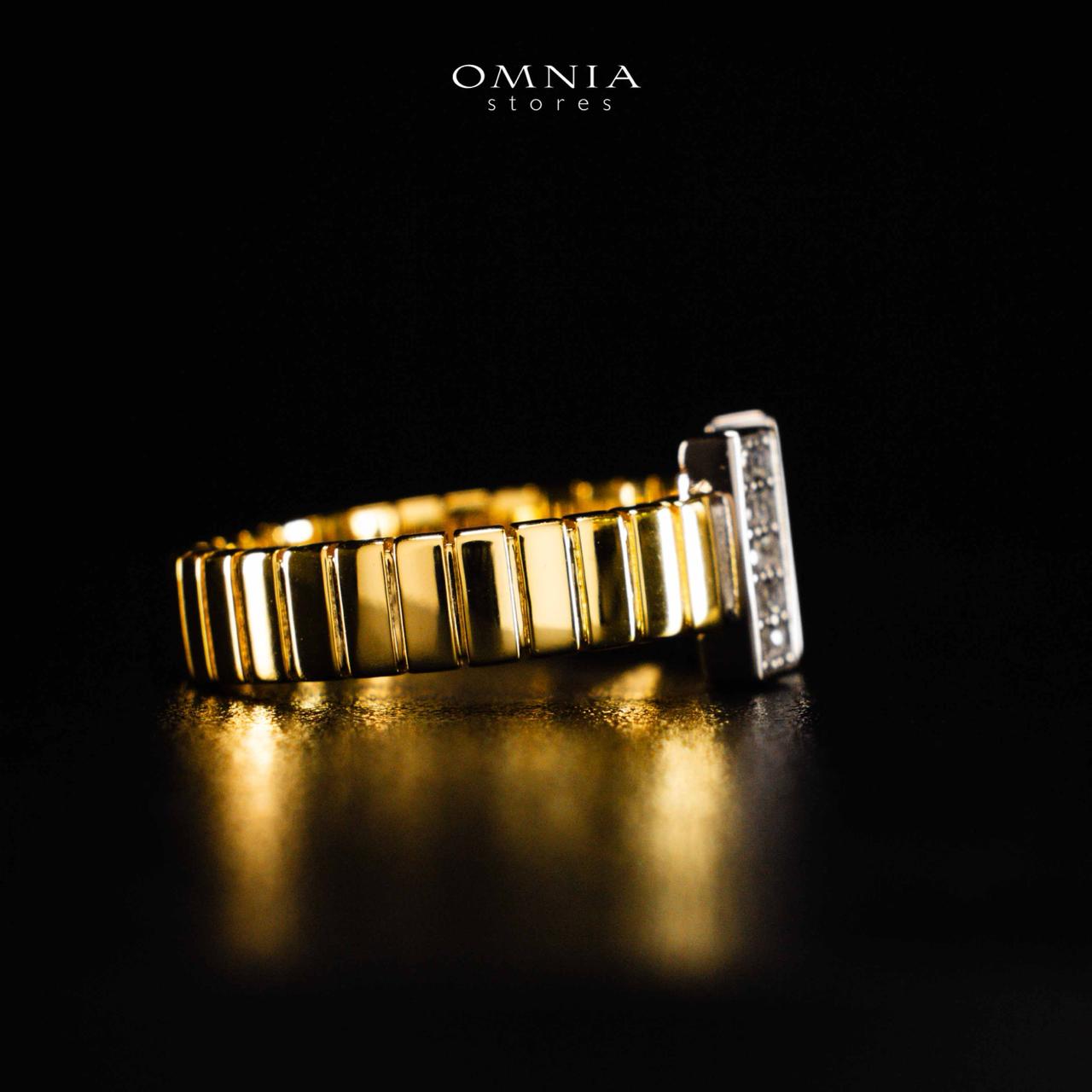 Omnia Abeerah Golden Silver Ring In 925 Silver High Quality Certified Lab Crafted Stones