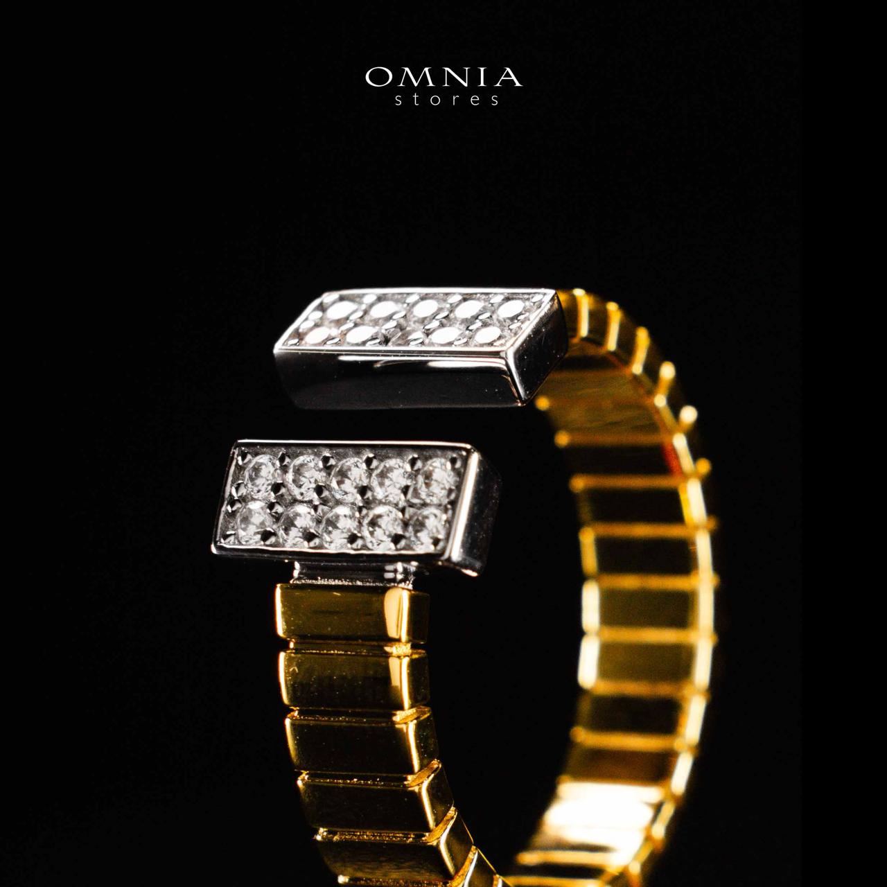 Omnia Abeerah Golden Silver Ring In 925 Silver High Quality Certified Lab Crafted Stones