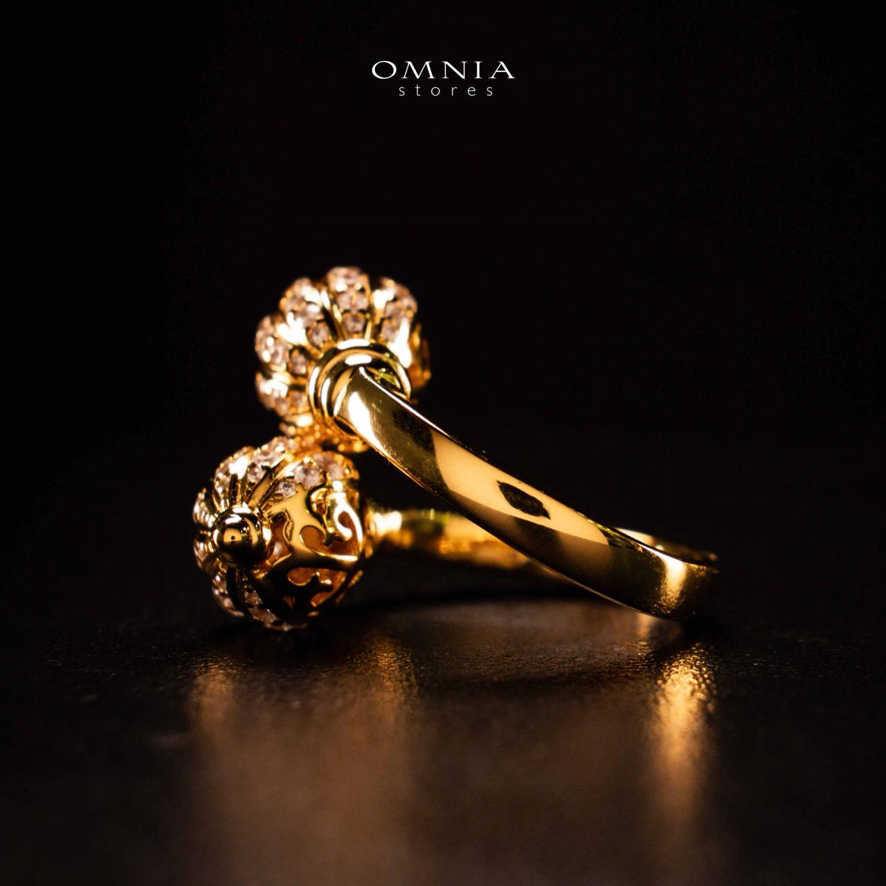 Omnia Rafah Golden Ring In 925 Silver High Quality Certified Lab Crafted Stones - OMNIASTORES UAE