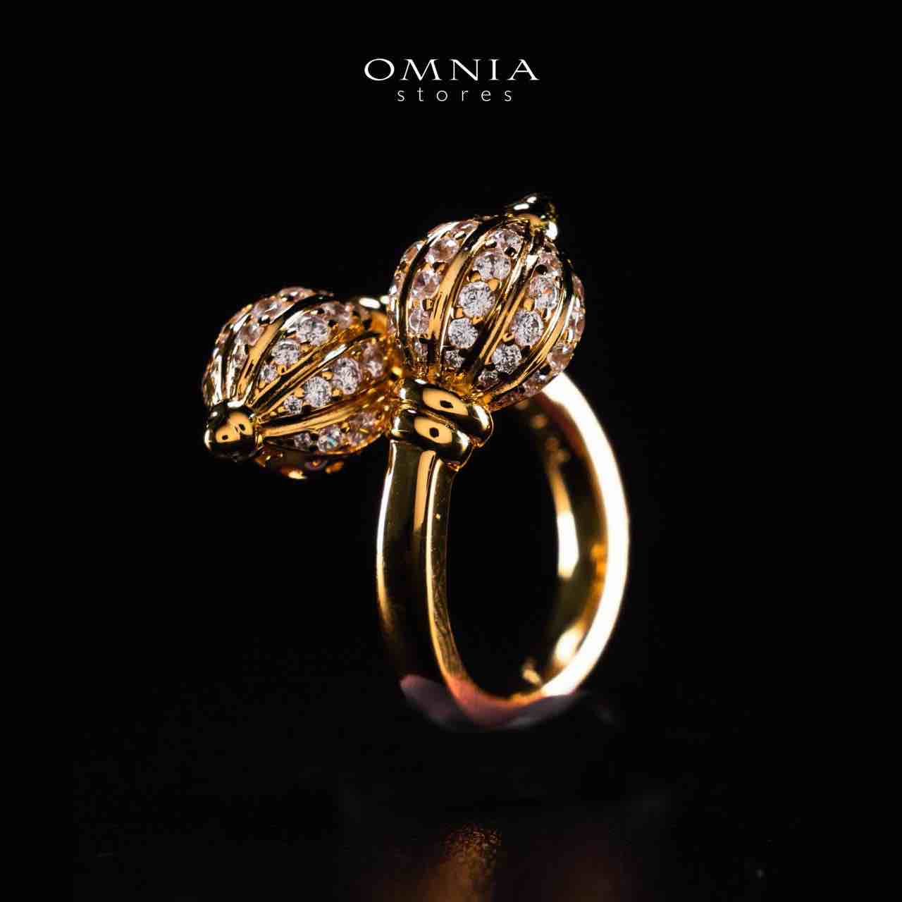 Omnia Rafah Golden Ring In 925 Silver High Quality Certified Lab Crafted Stones - OMNIASTORES UAE
