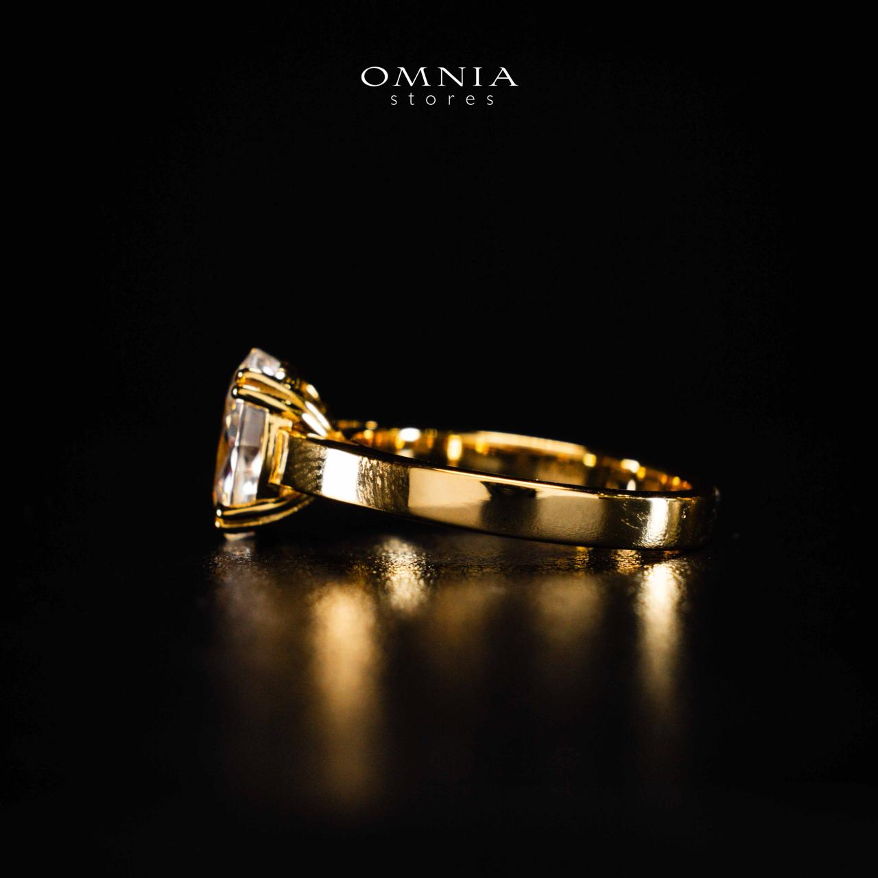 Omnia Asra Gold Ring In 925 Silver High Quality Certified Lab Crafted Stones